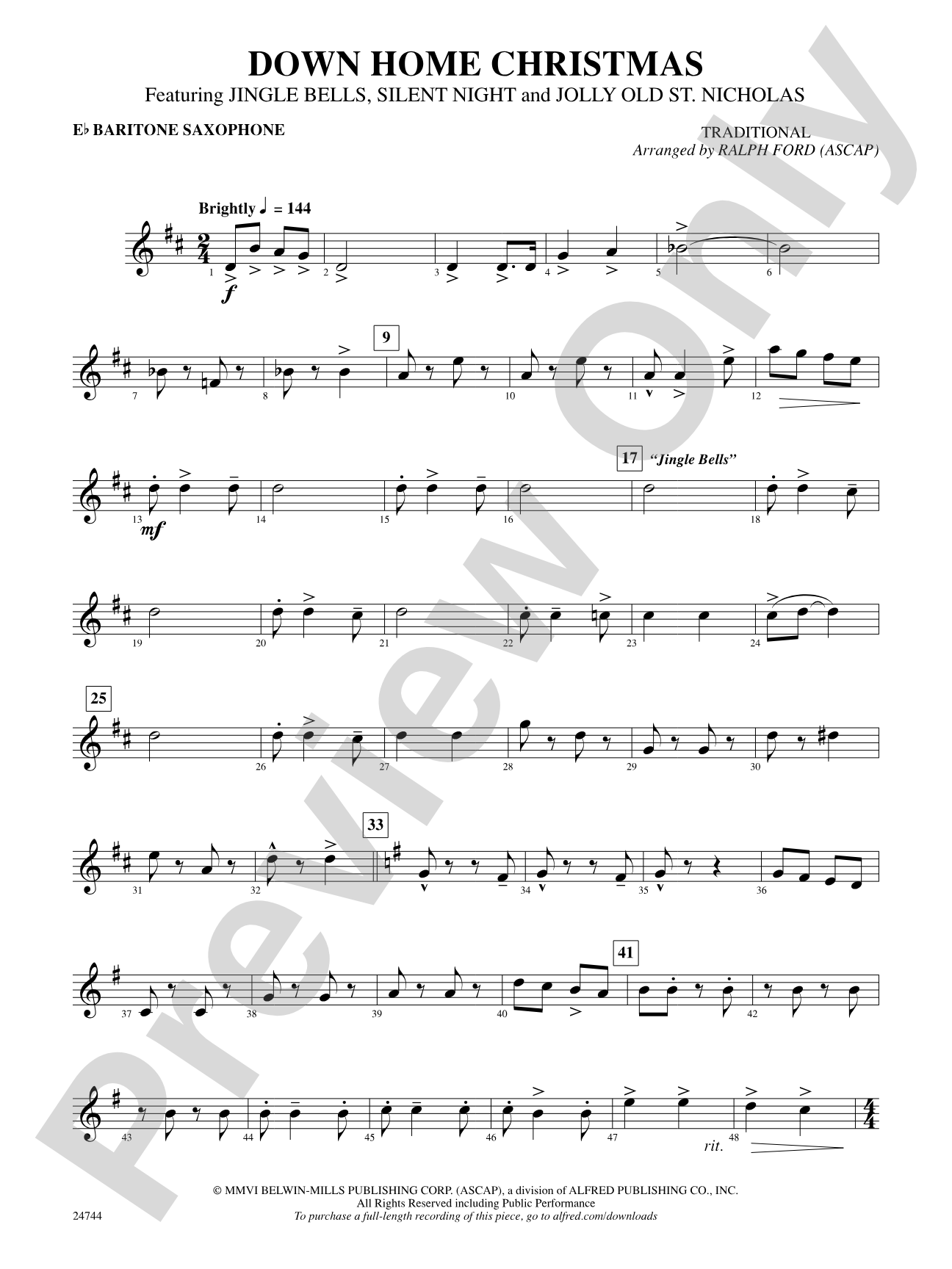 Down Home Christmas: E-flat Baritone Saxophone