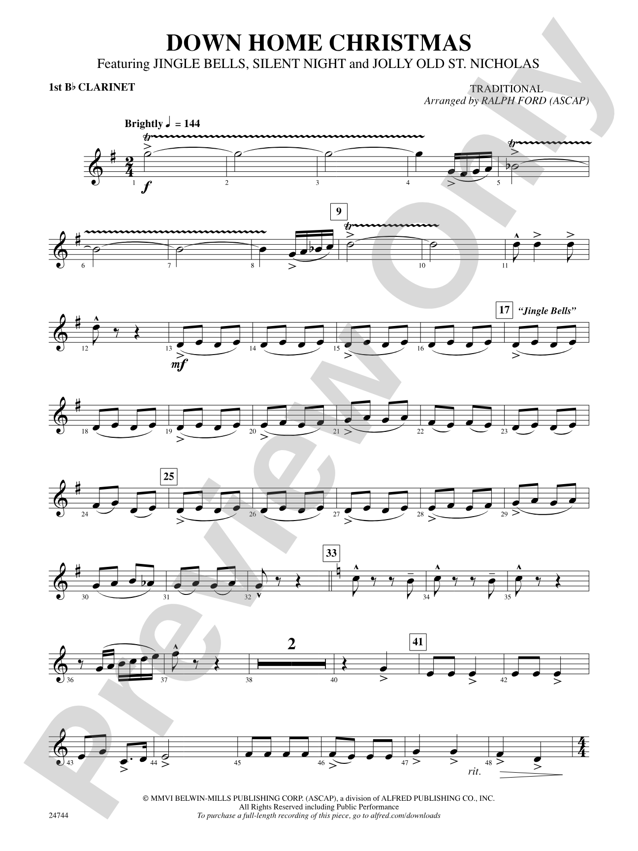 Down Home Christmas: 1st B-flat Clarinet