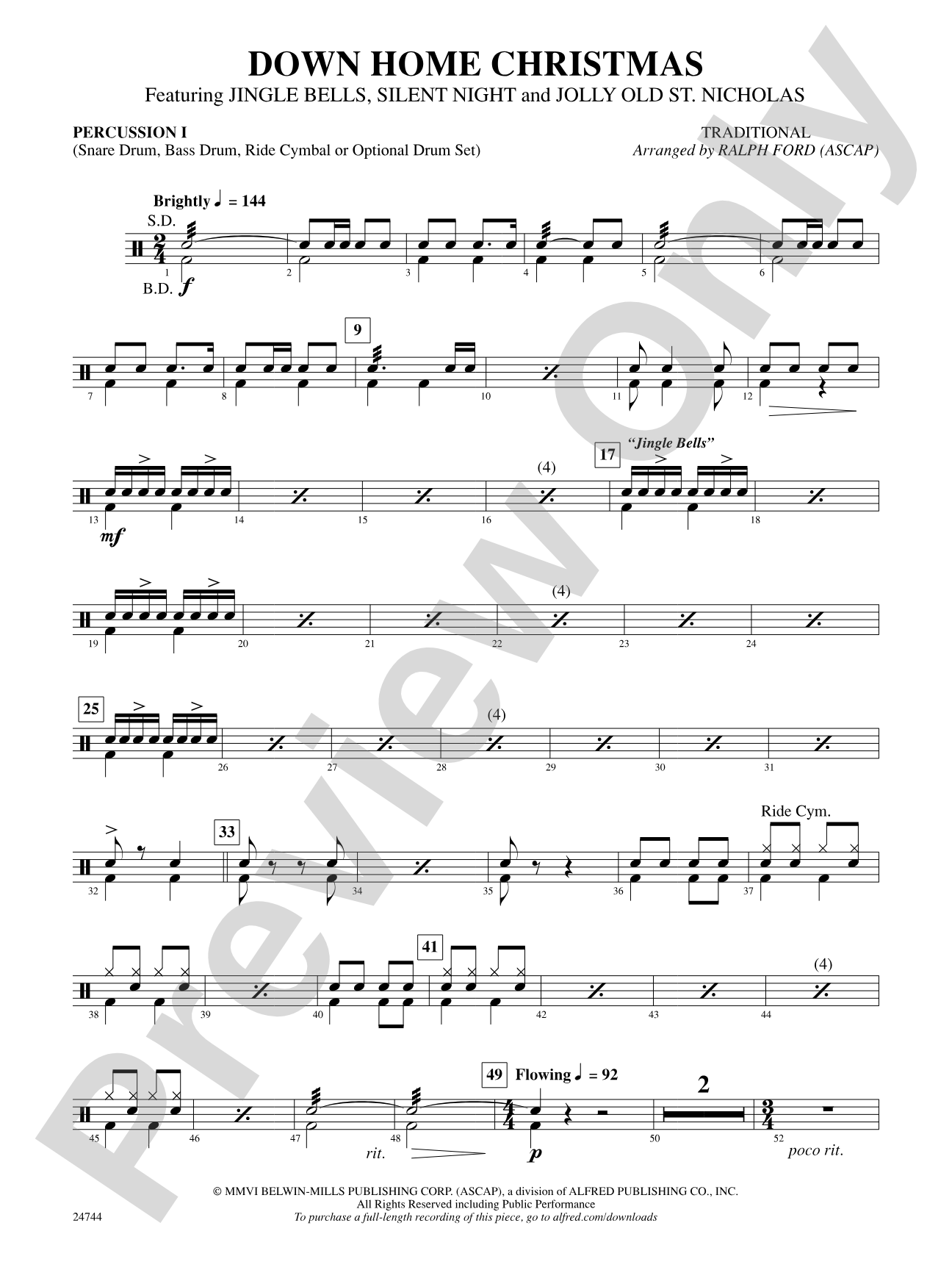 Down Home Christmas: 1st Percussion