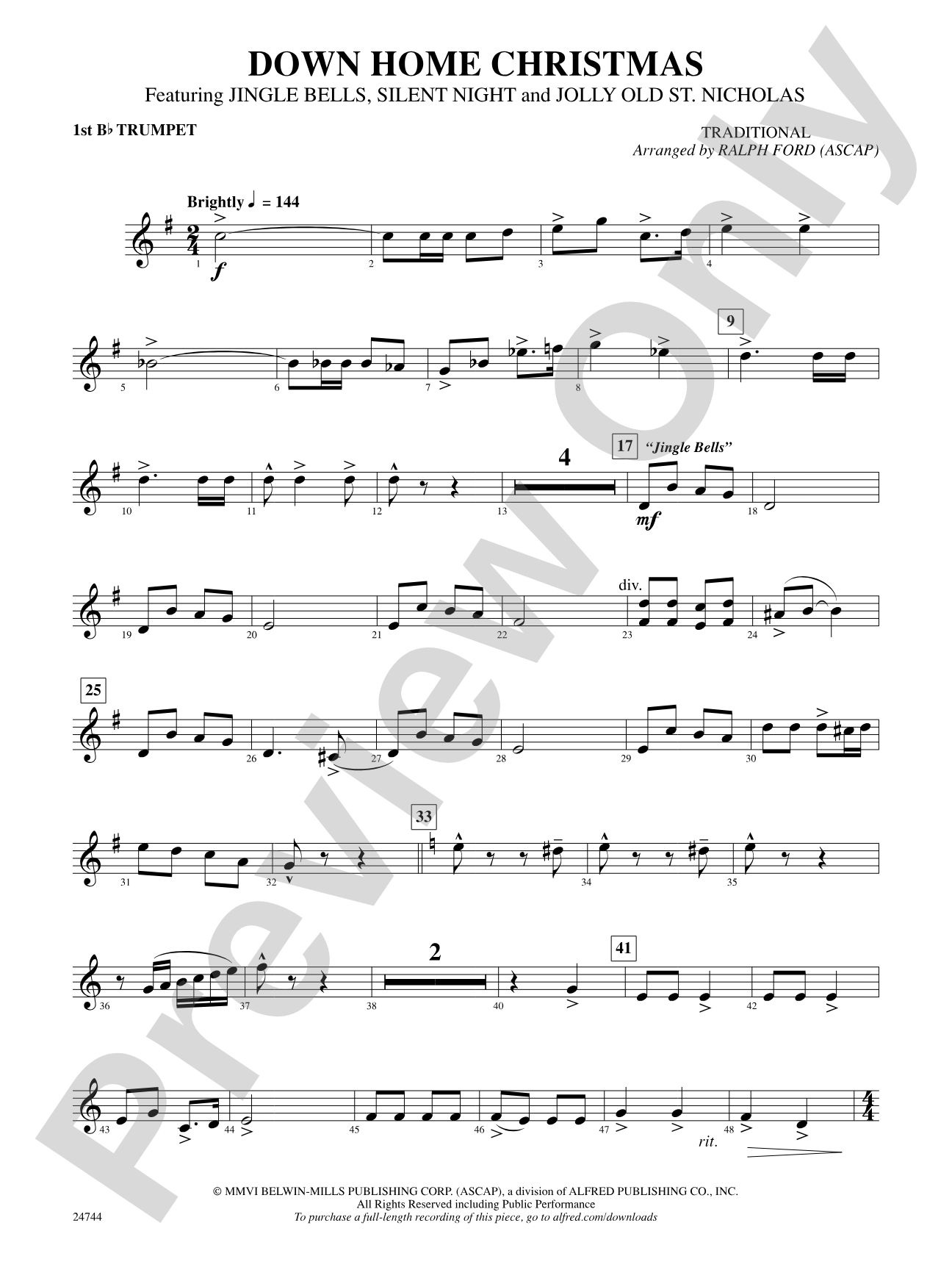 Down Home Christmas: 1st B-flat Trumpet