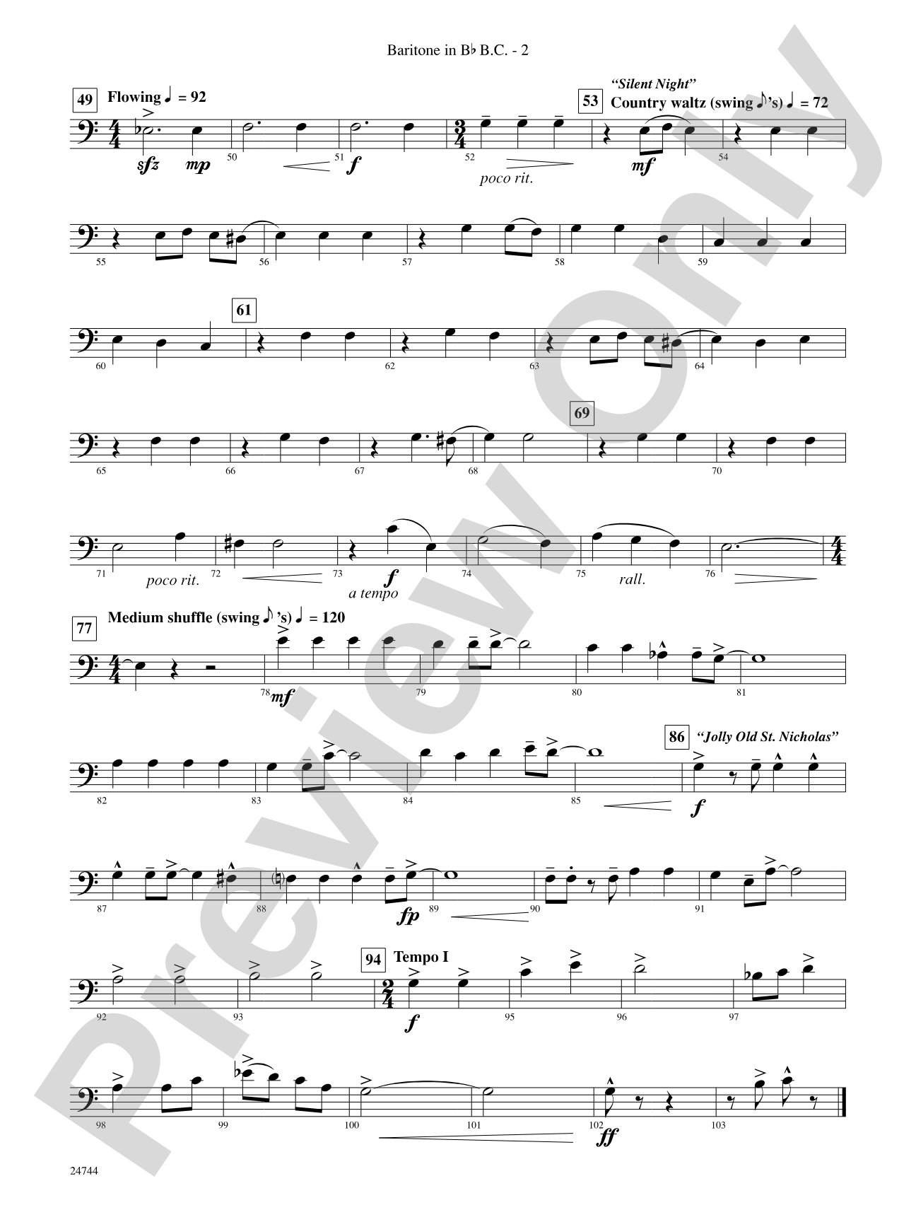 Down Home Christmas: (wp) B-flat Baritone B.C.