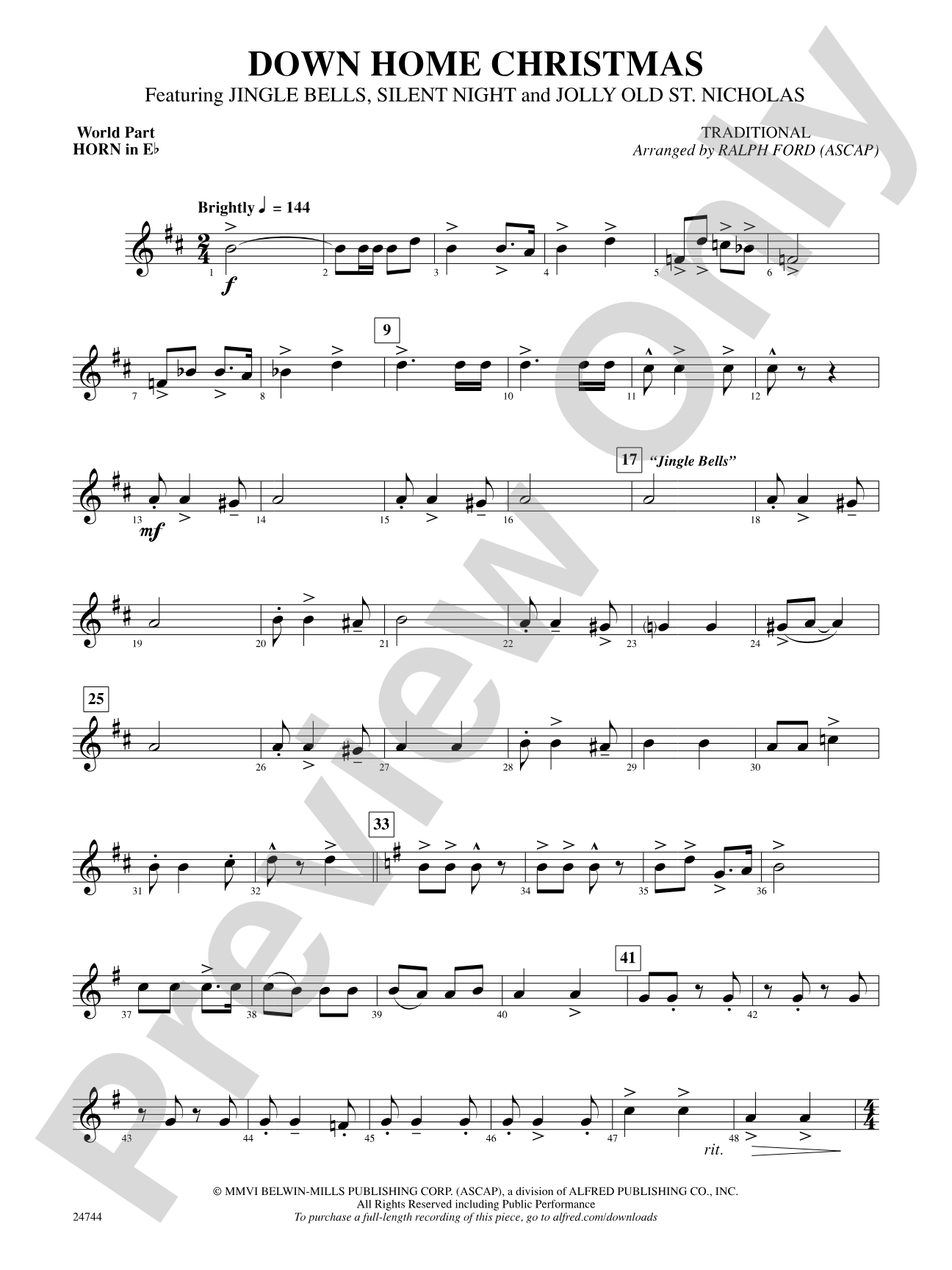 Down Home Christmas: (wp) 1st Horn in E-flat