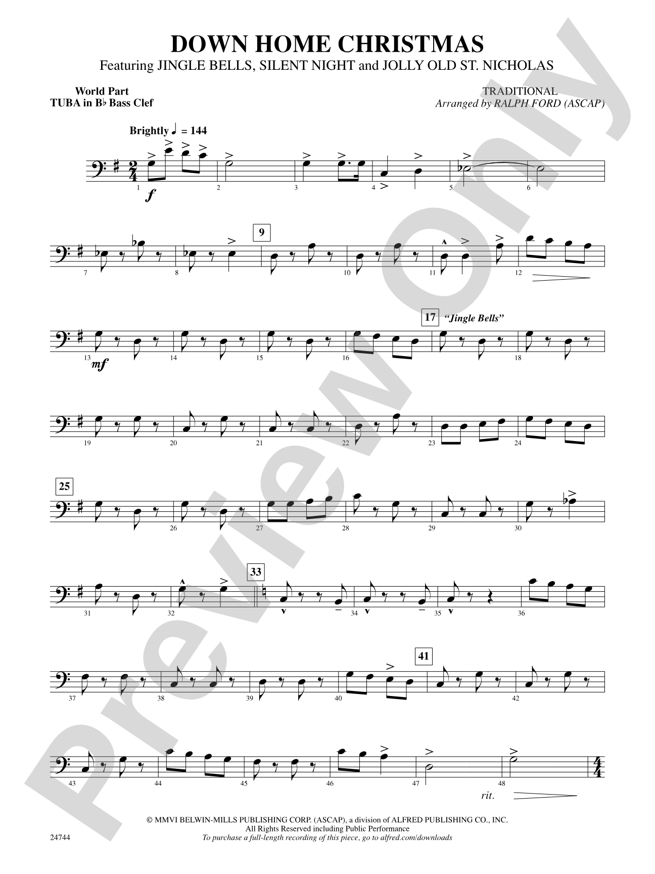 Down Home Christmas: (wp) B-flat Tuba B.C.