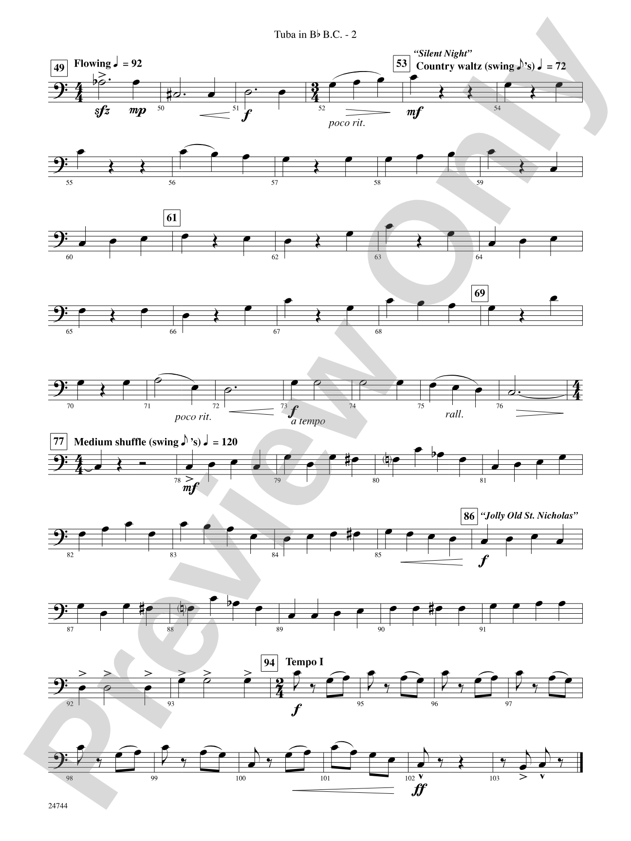 Down Home Christmas: (wp) B-flat Tuba B.C.