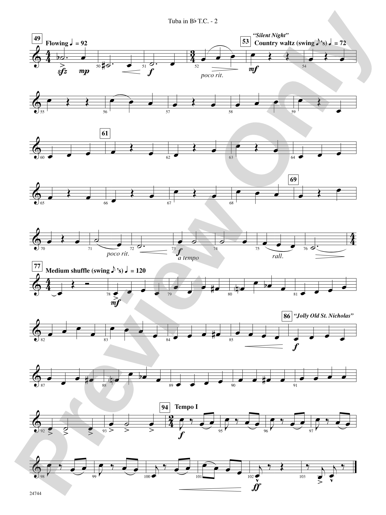 Down Home Christmas: (wp) B-flat Tuba T.C.