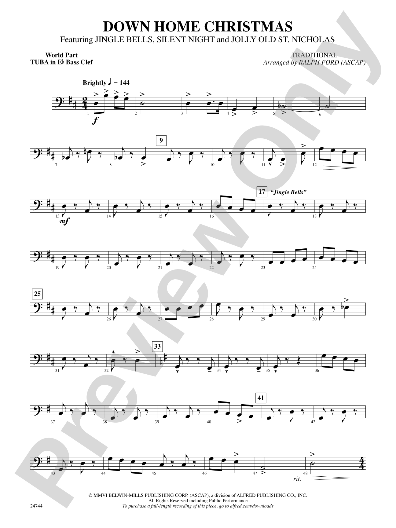 Down Home Christmas: (wp) E-flat Tuba B.C.