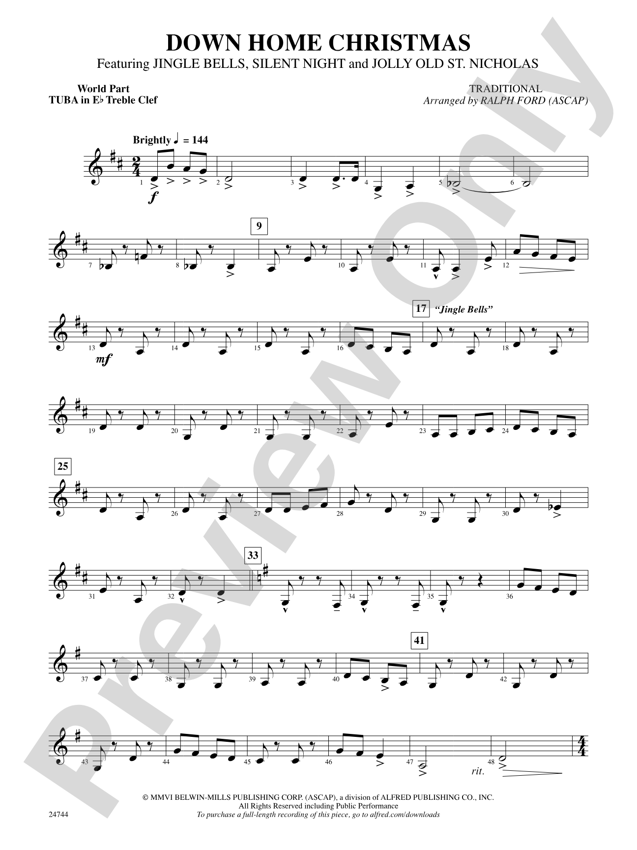 Down Home Christmas: (wp) E-flat Tuba T.C.