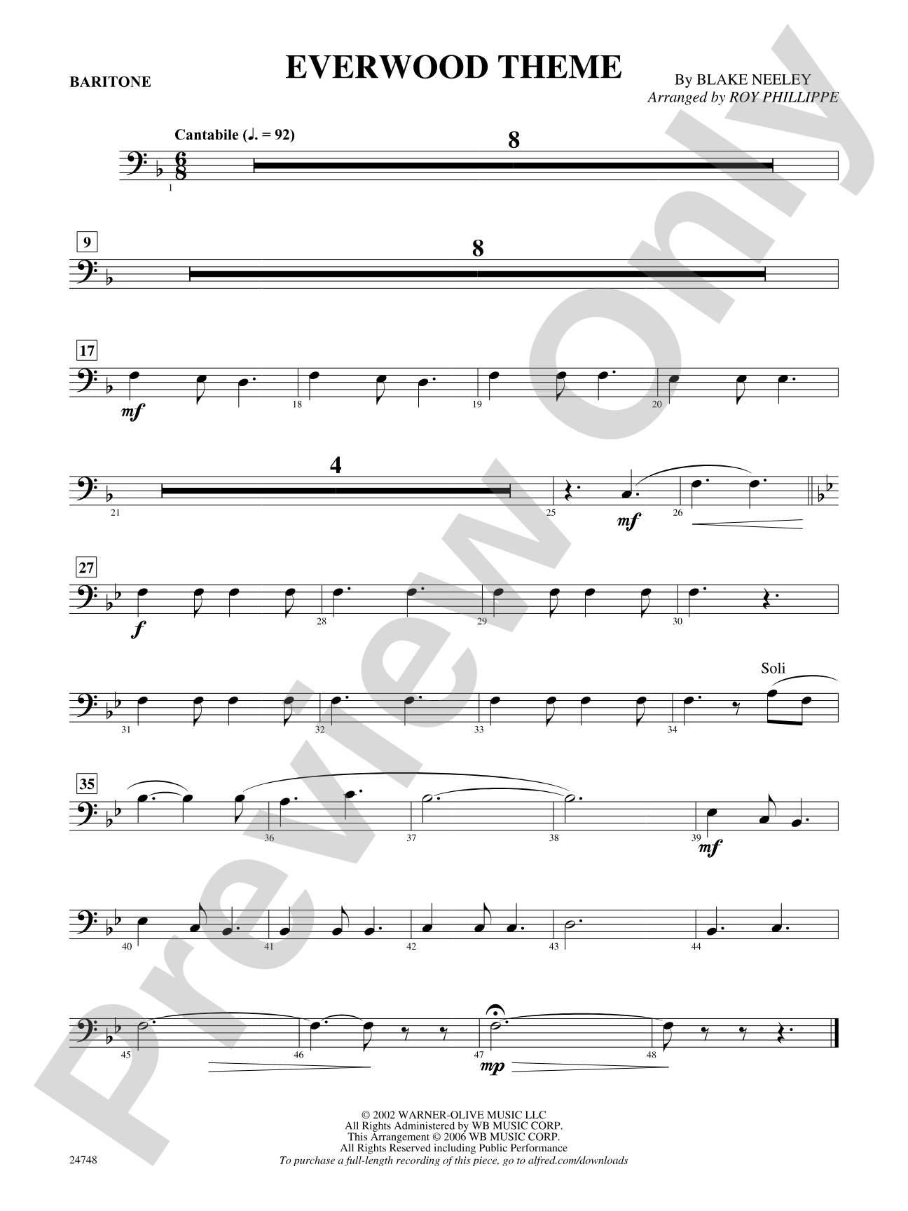 Everwood Theme: Baritone B.C.