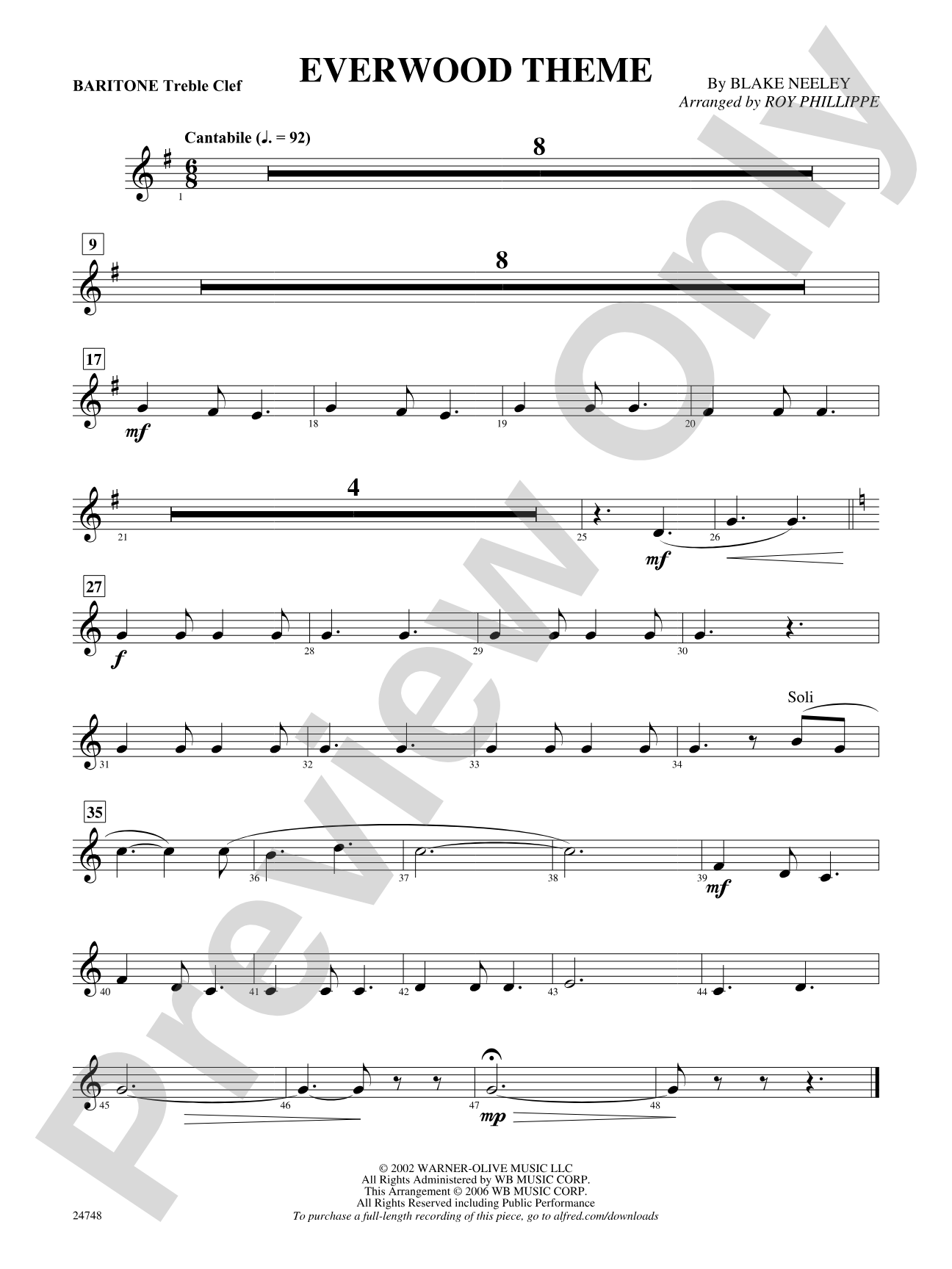 Everwood Theme: Baritone T.C.