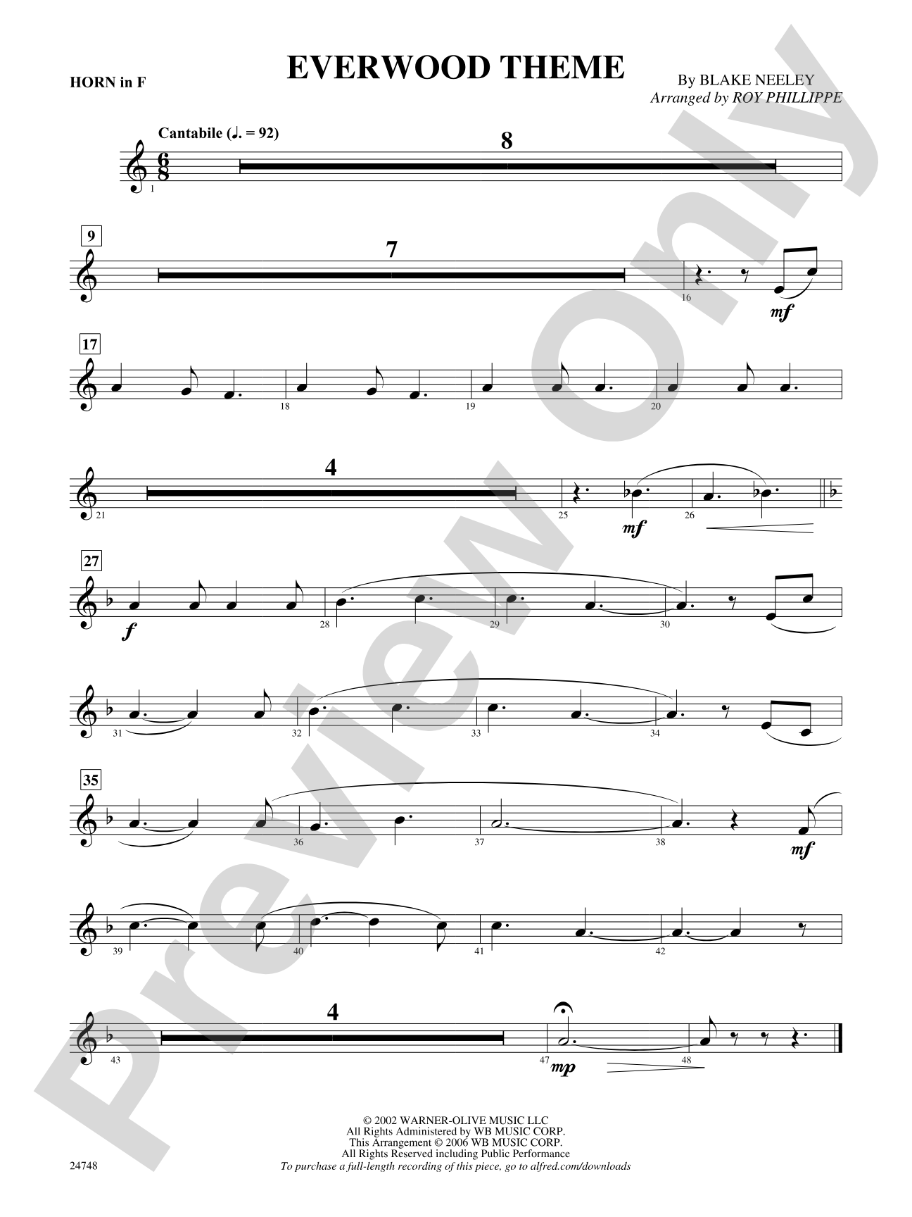 Everwood Theme: 1st F Horn
