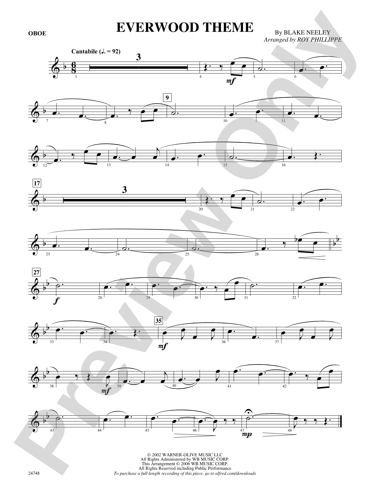 Everwood Theme: Oboe