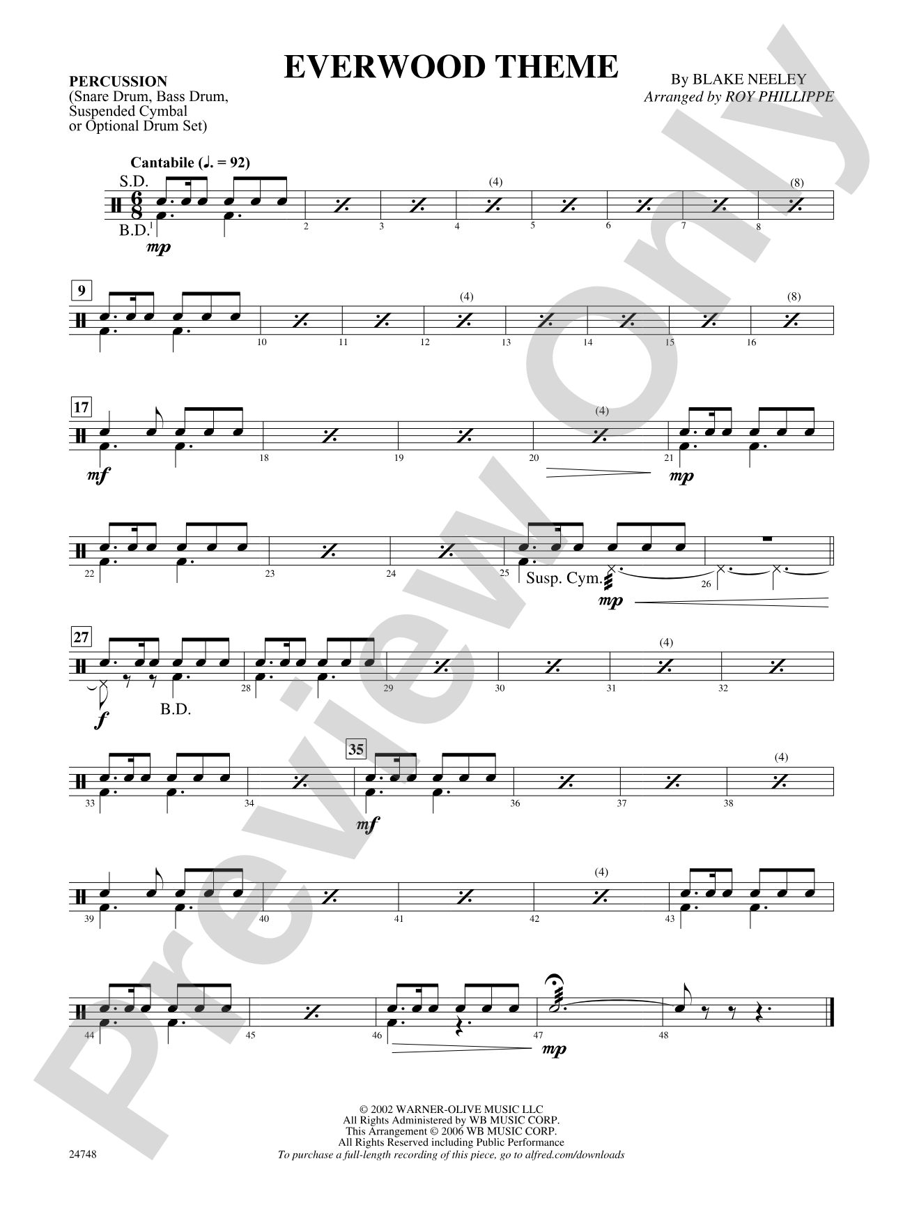 Everwood Theme: 1st Percussion