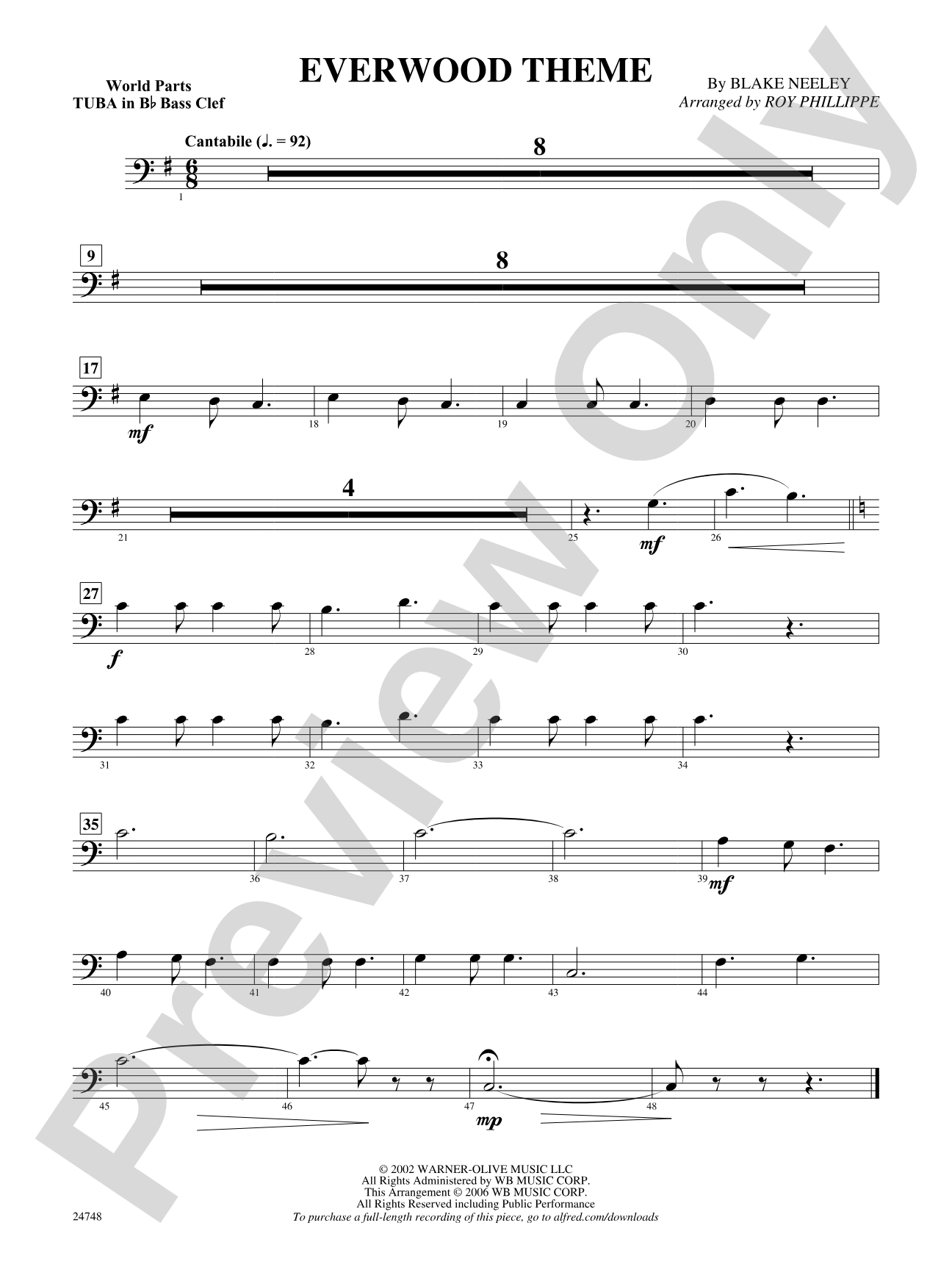 Everwood Theme: (wp) B-flat Tuba B.C.