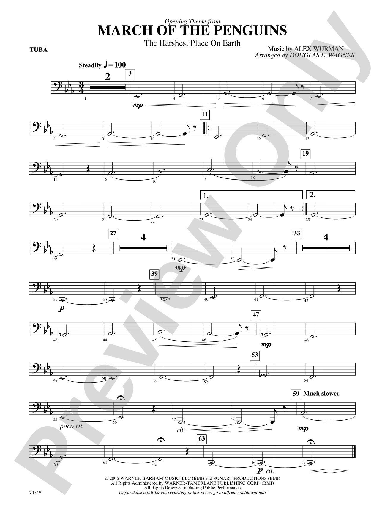 March of the Penguins, Opening Theme from (The Harshest Place on Earth): Tuba