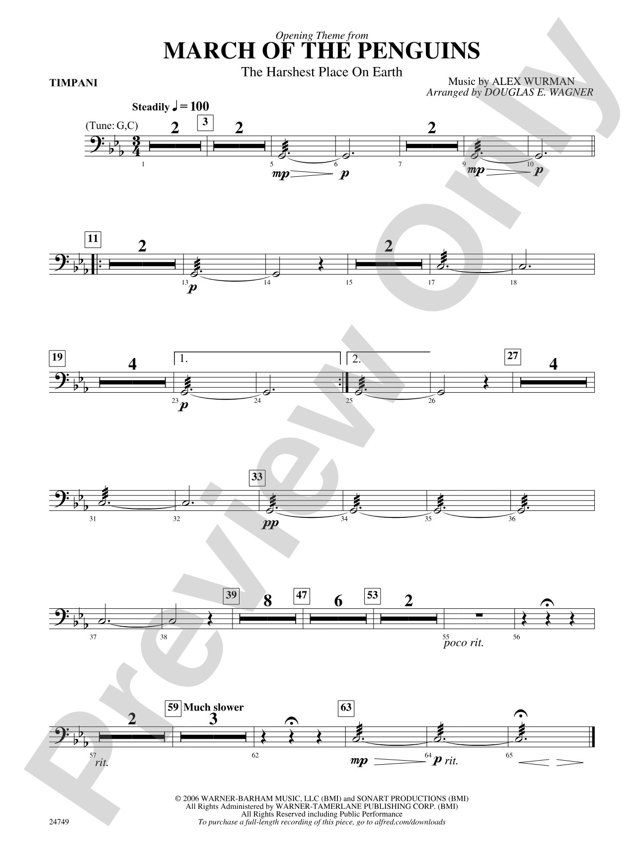 March of the Penguins, Opening Theme from (The Harshest Place on Earth): Timpani
