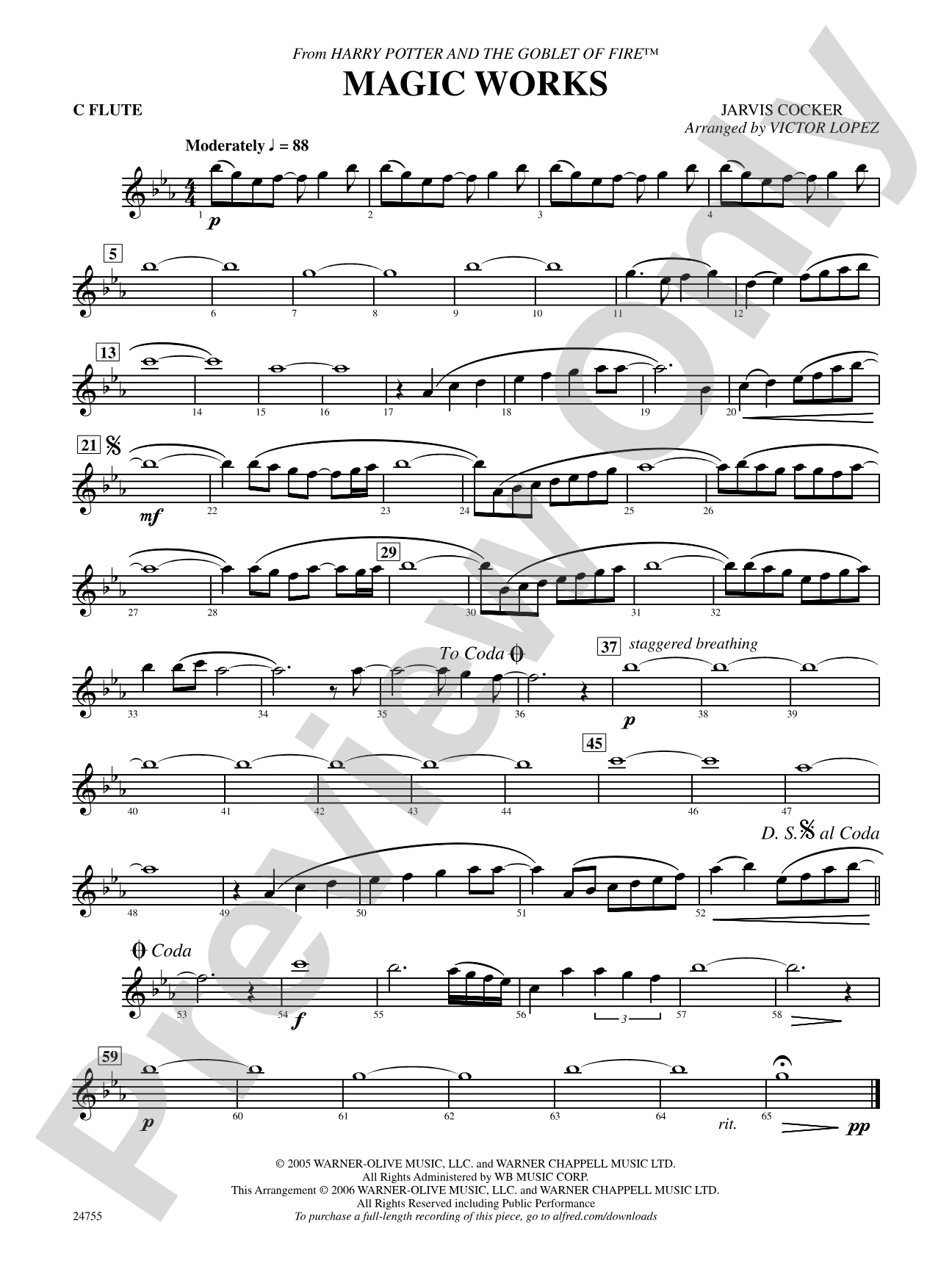 Magic Works (from Harry Potter and the Goblet of Fire): Flute