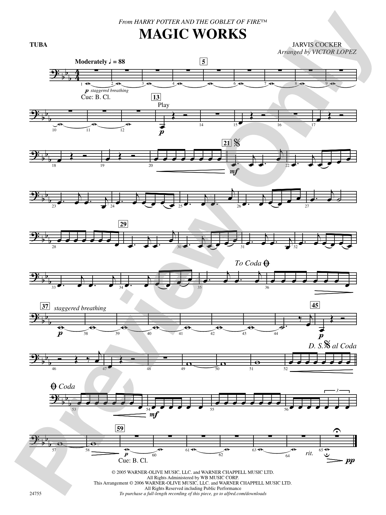 Magic Works (from Harry Potter and the Goblet of Fire): Tuba