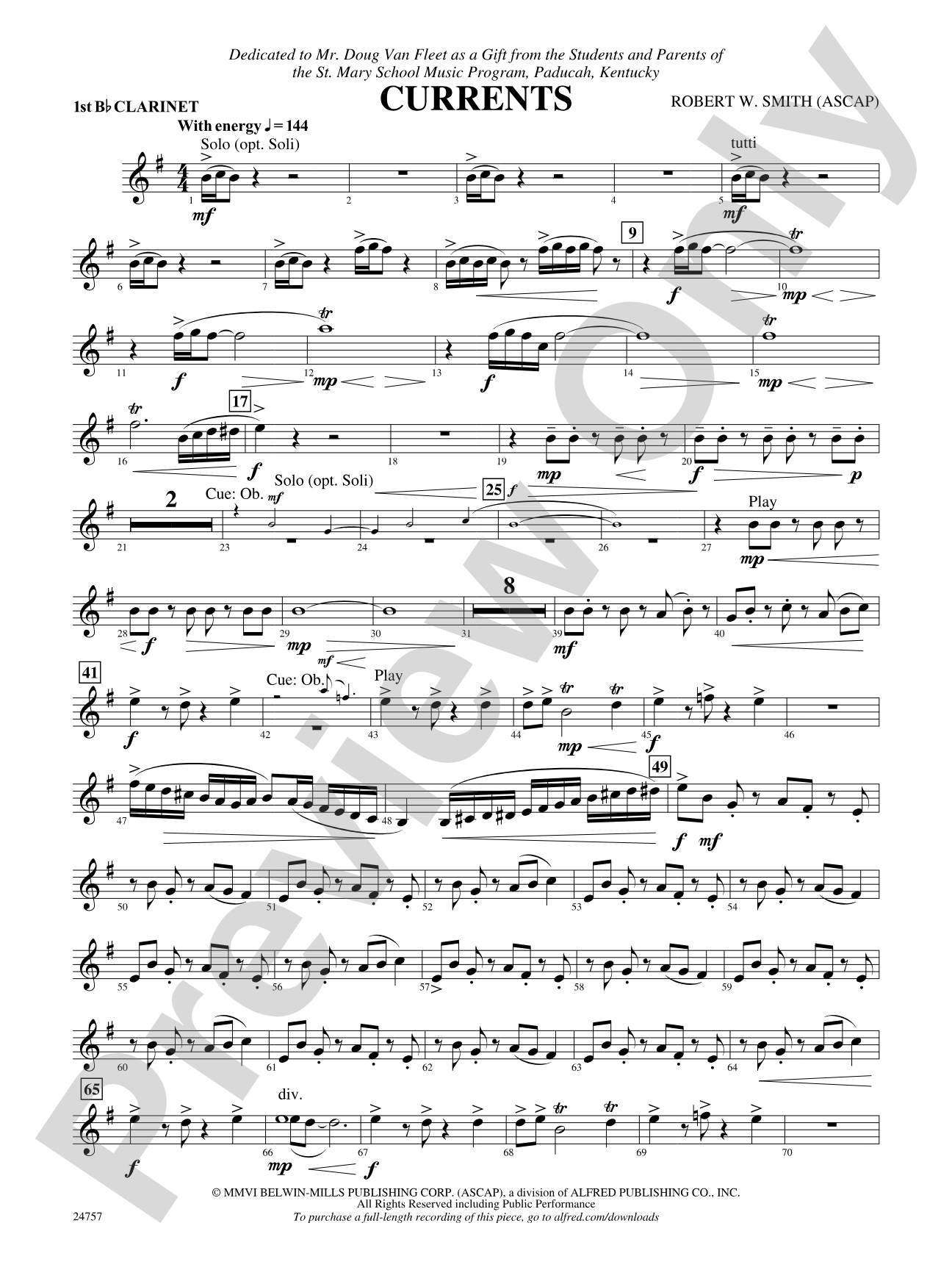 Currents: 1st B-flat Clarinet