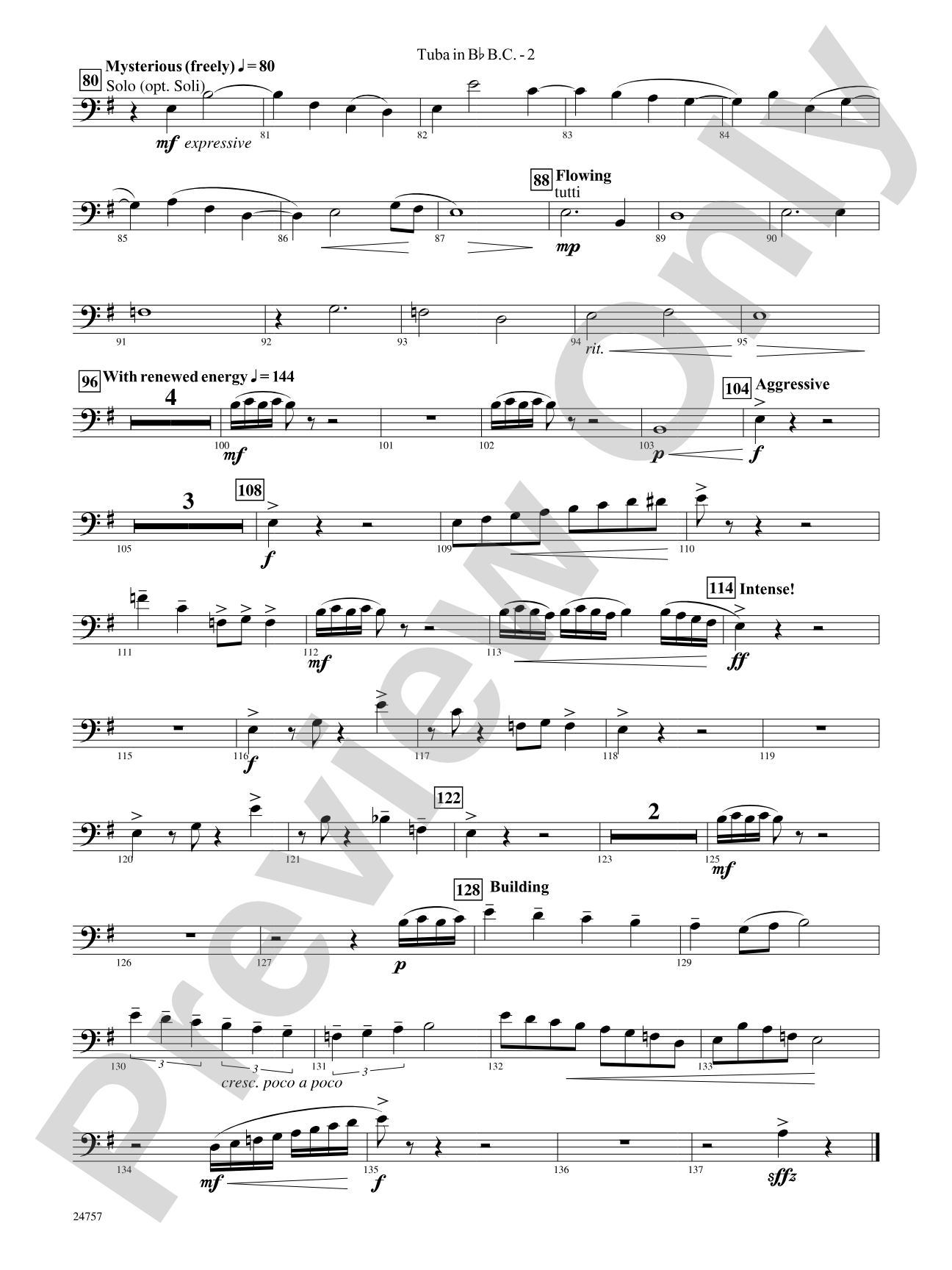 Currents: (wp) B-flat Tuba B.C.