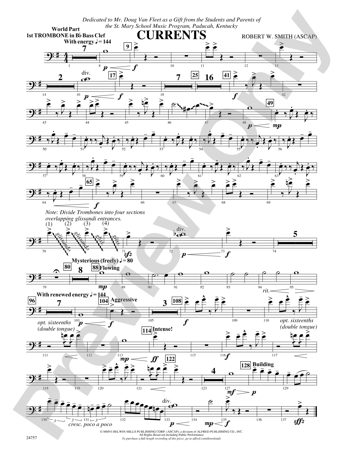 Currents: (wp) 1st B-flat Trombone B.C.