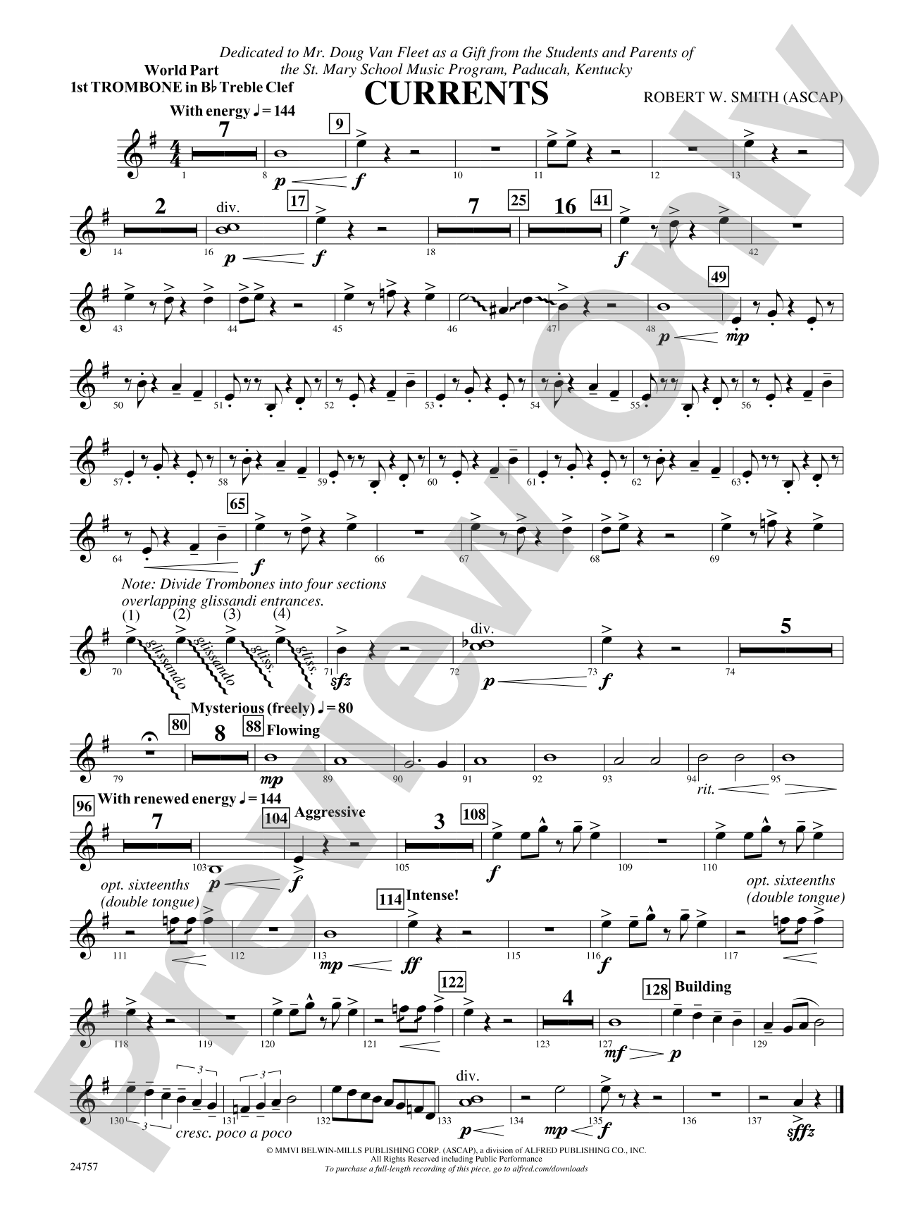 Currents: (wp) 1st B-flat Trombone T.C.