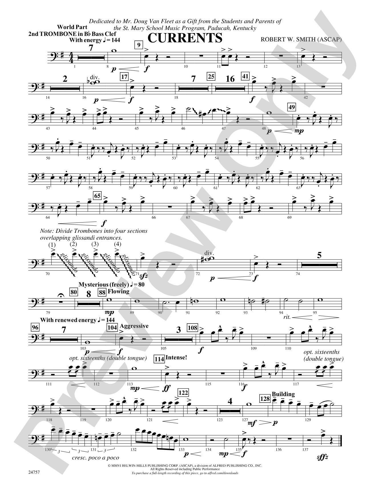 Currents: (wp) 2nd B-flat Trombone B.C.