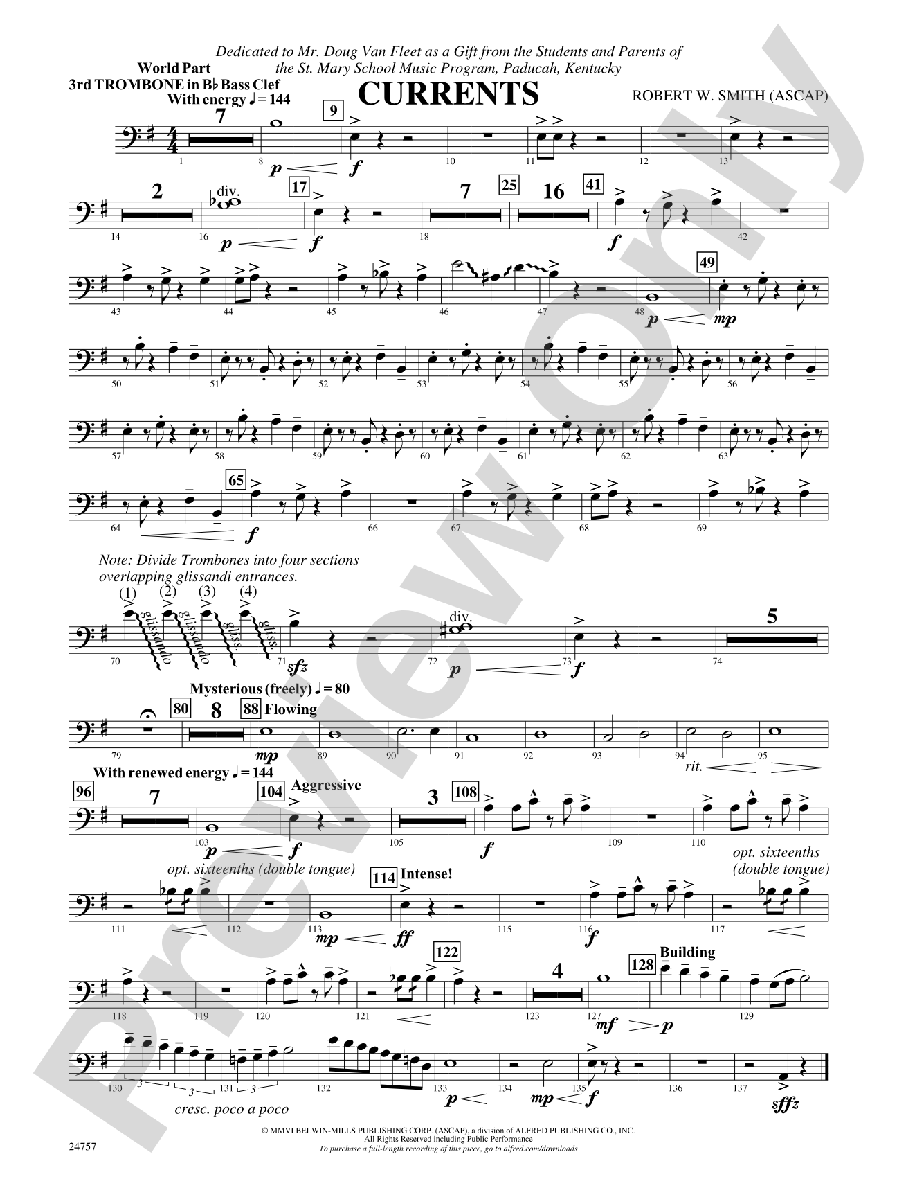 Currents: (wp) 3rd B-flat Trombone B.C.