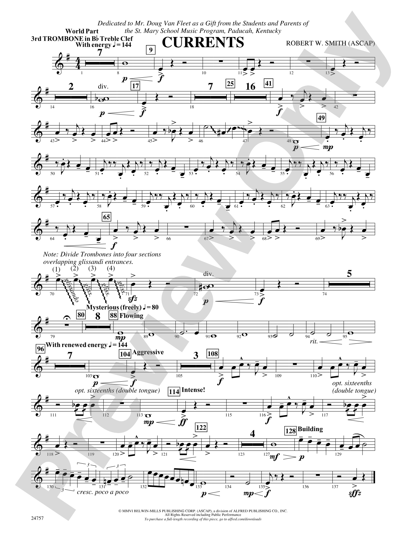 Currents: (wp) 3rd B-flat Trombone T.C.