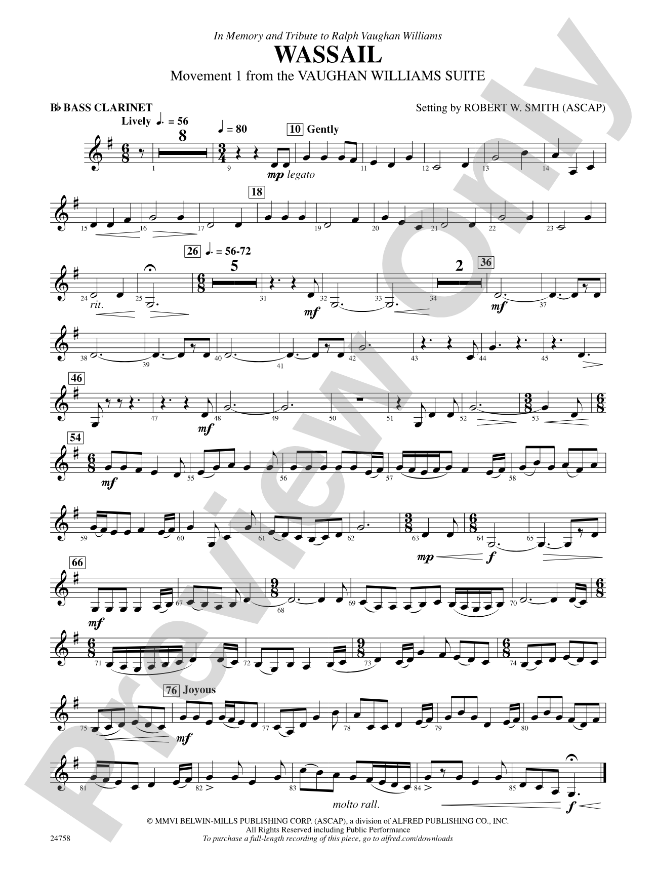 Wassail: B-flat Bass Clarinet