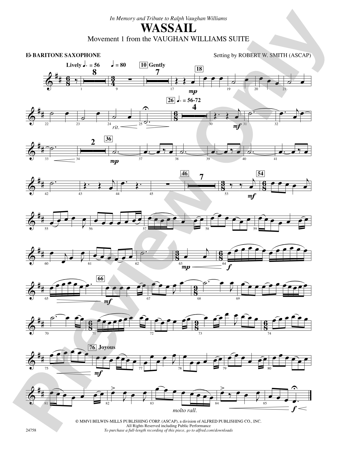 Wassail: E-flat Baritone Saxophone