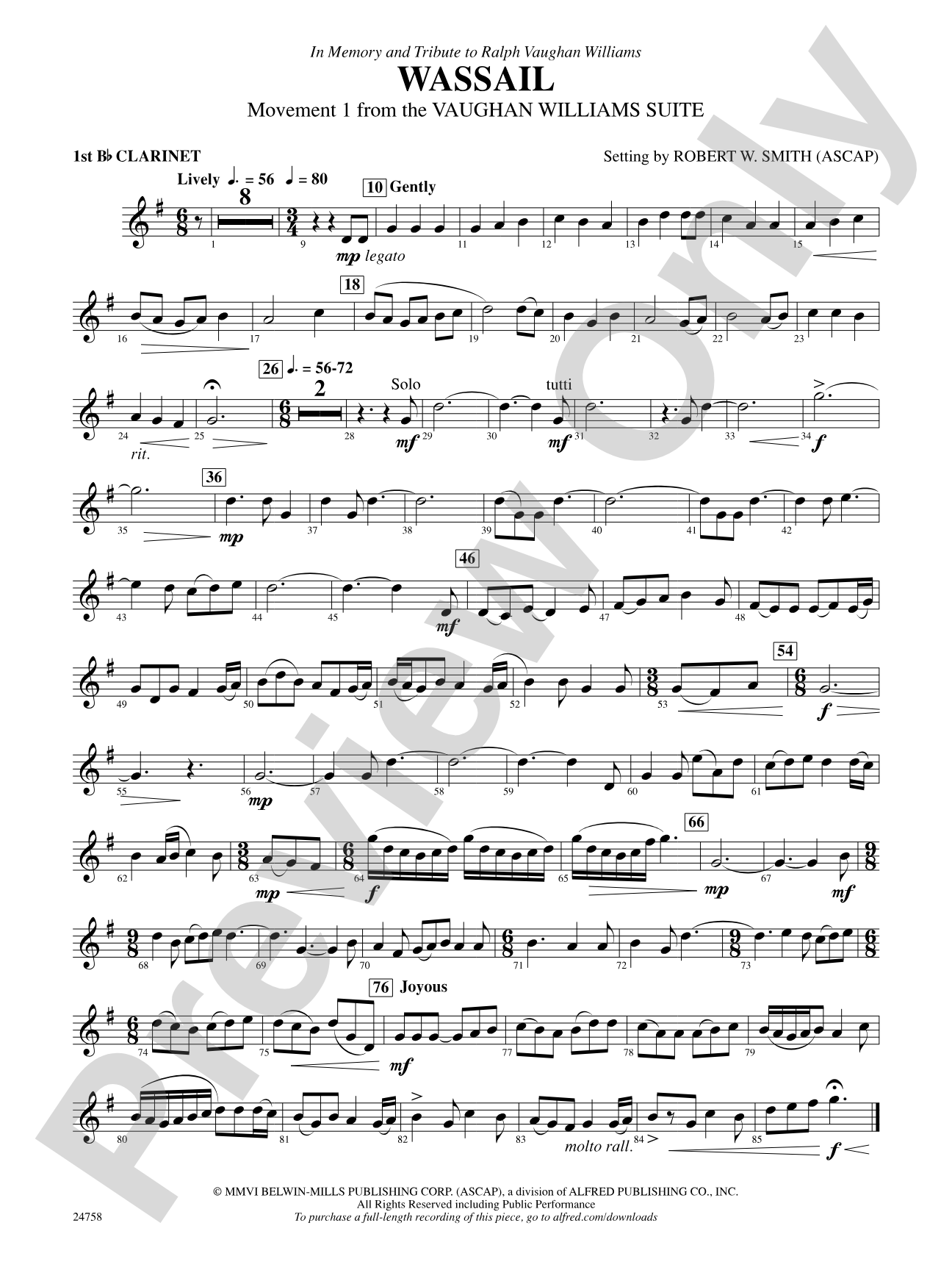 Wassail: 1st B-flat Clarinet