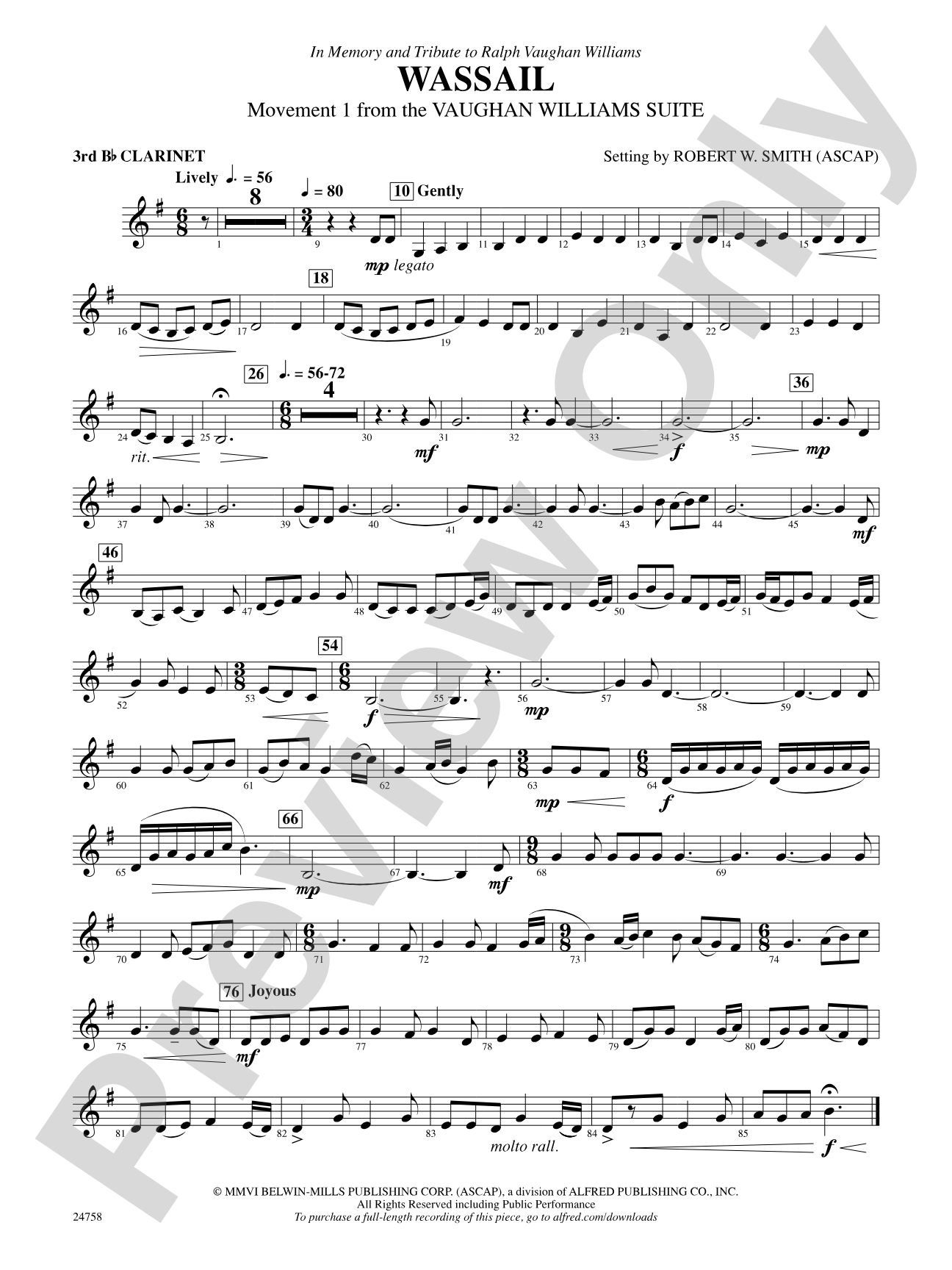 Wassail: 3rd B-flat Clarinet