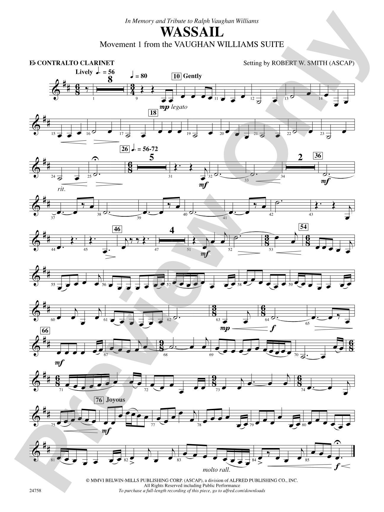 Wassail: E-flat Contra-Alto Clarinet