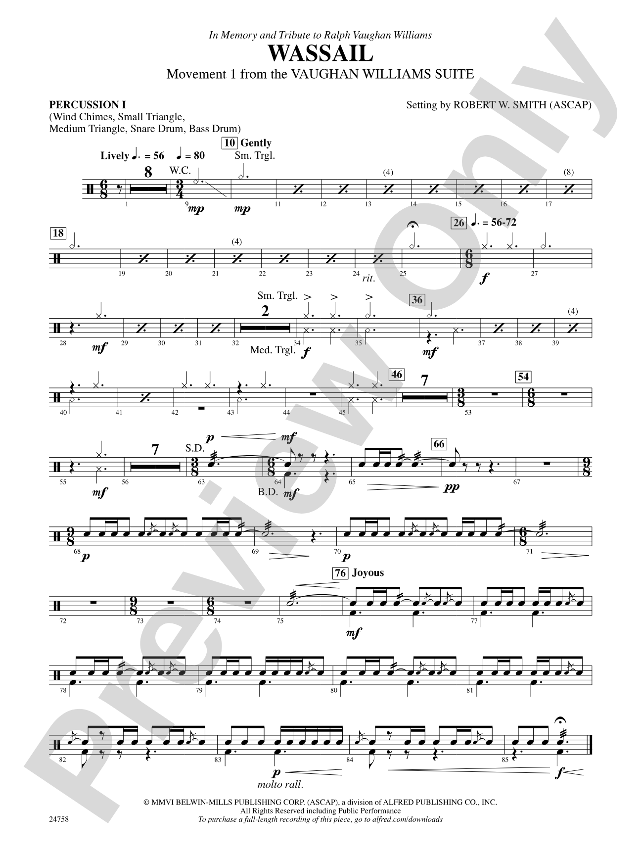 Wassail: 1st Percussion