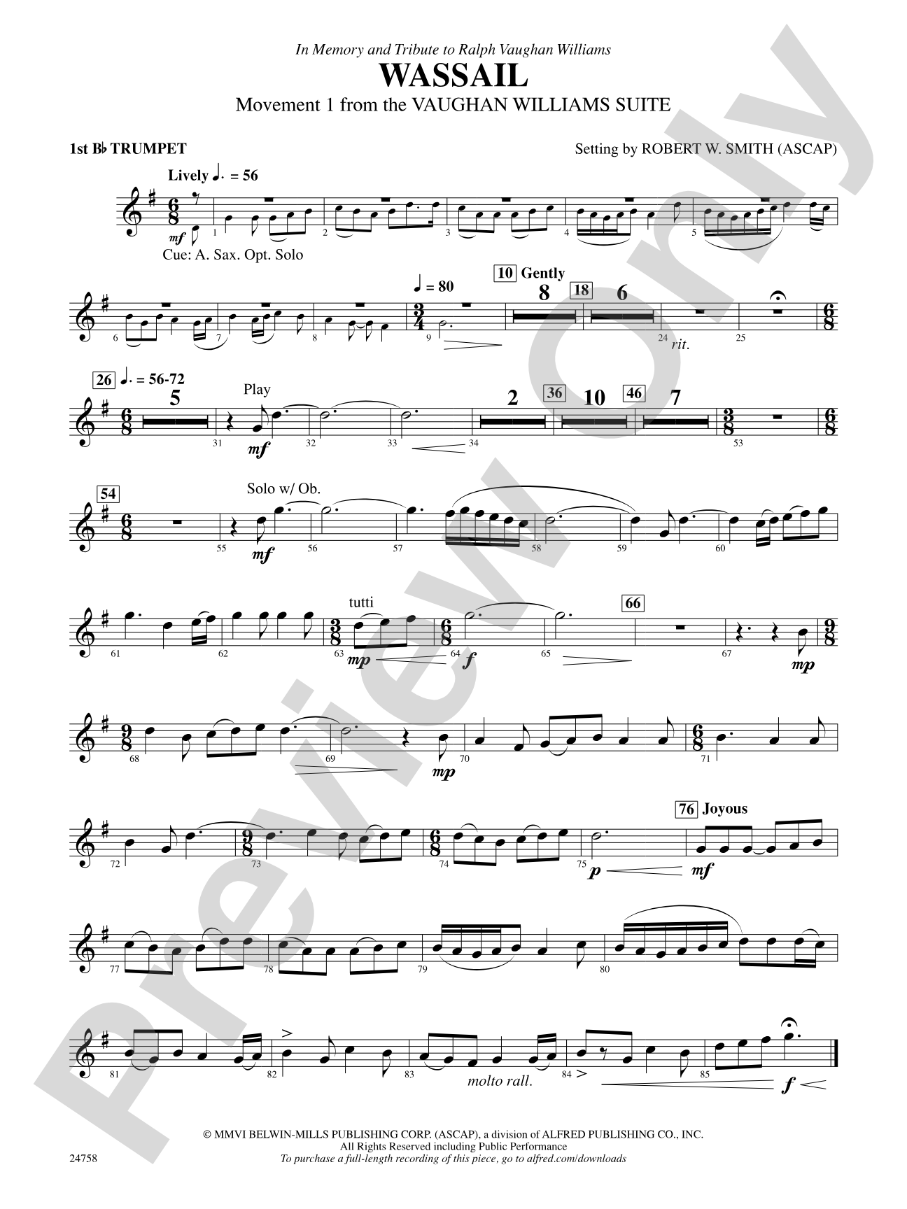 Wassail: 1st B-flat Trumpet
