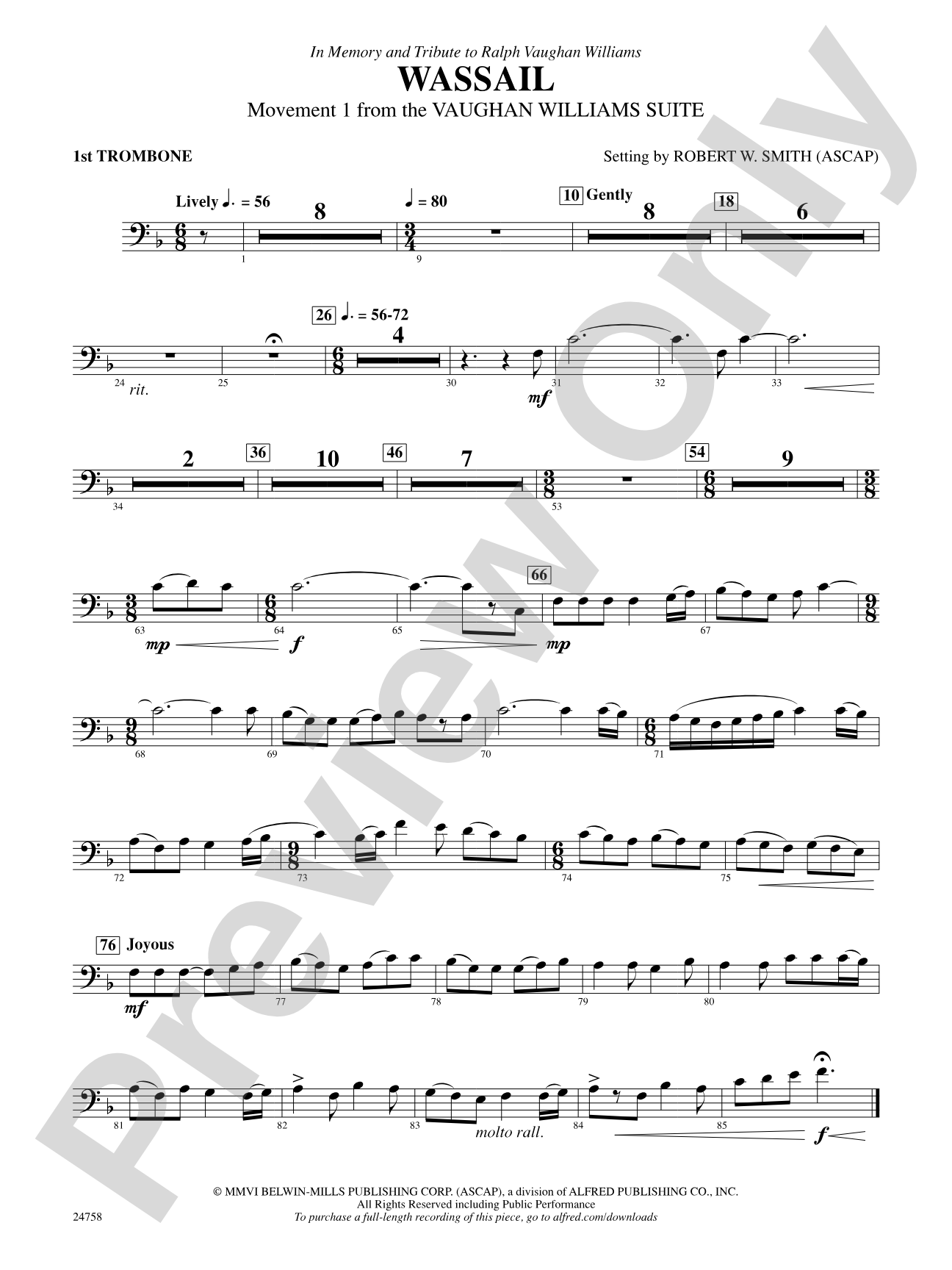 Wassail: 1st Trombone