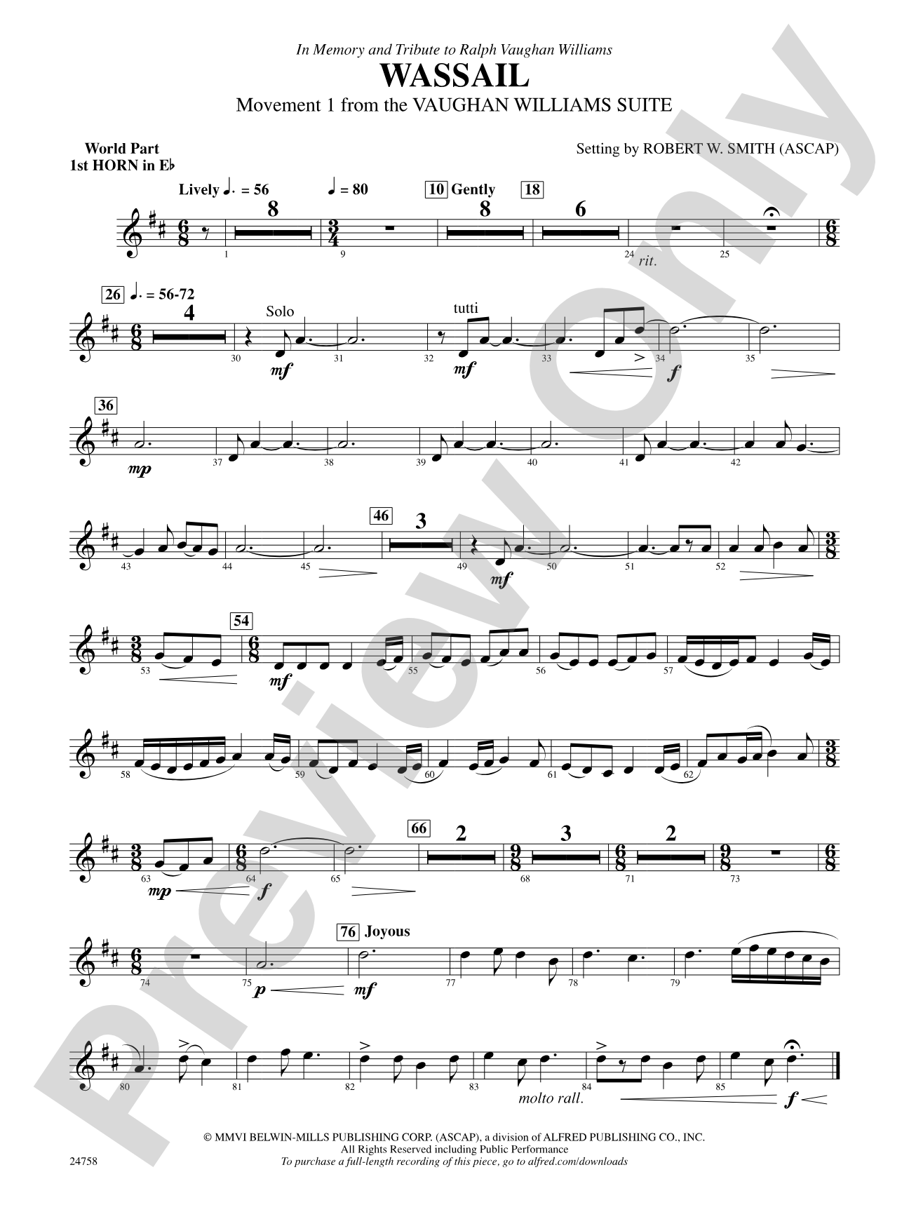 Wassail: (wp) 1st Horn in E-flat