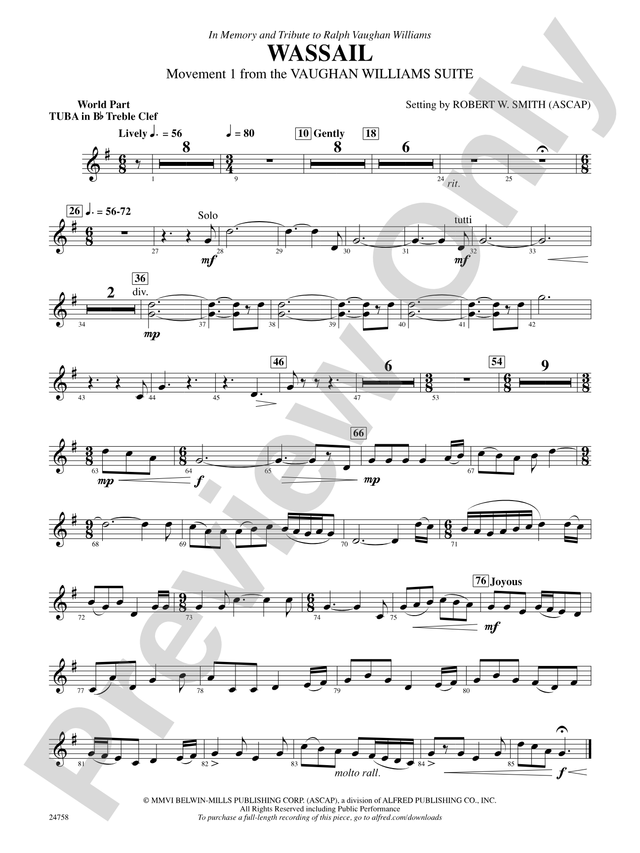 Wassail: (wp) B-flat Tuba T.C.