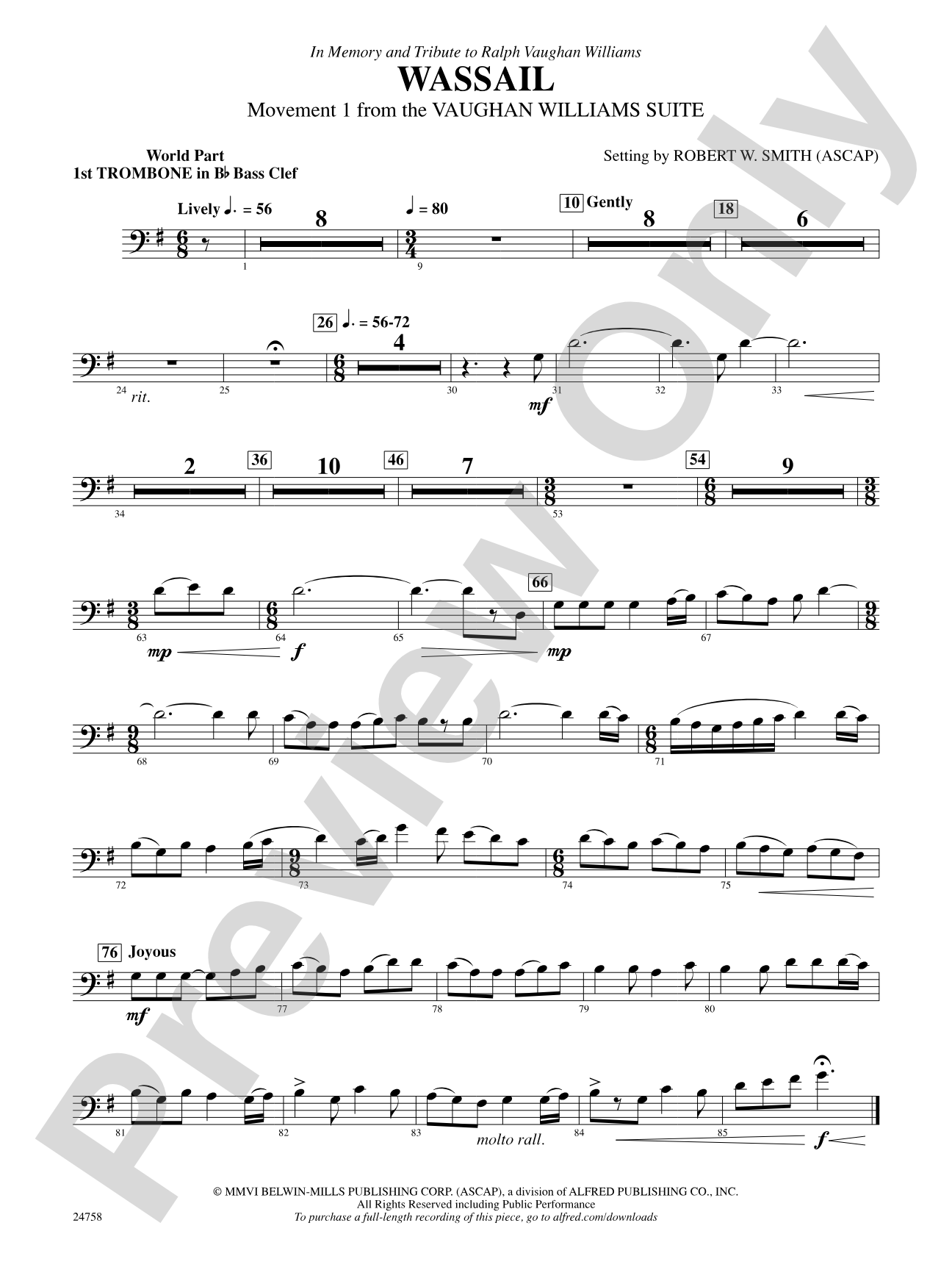 Wassail: (wp) 1st B-flat Trombone B.C.