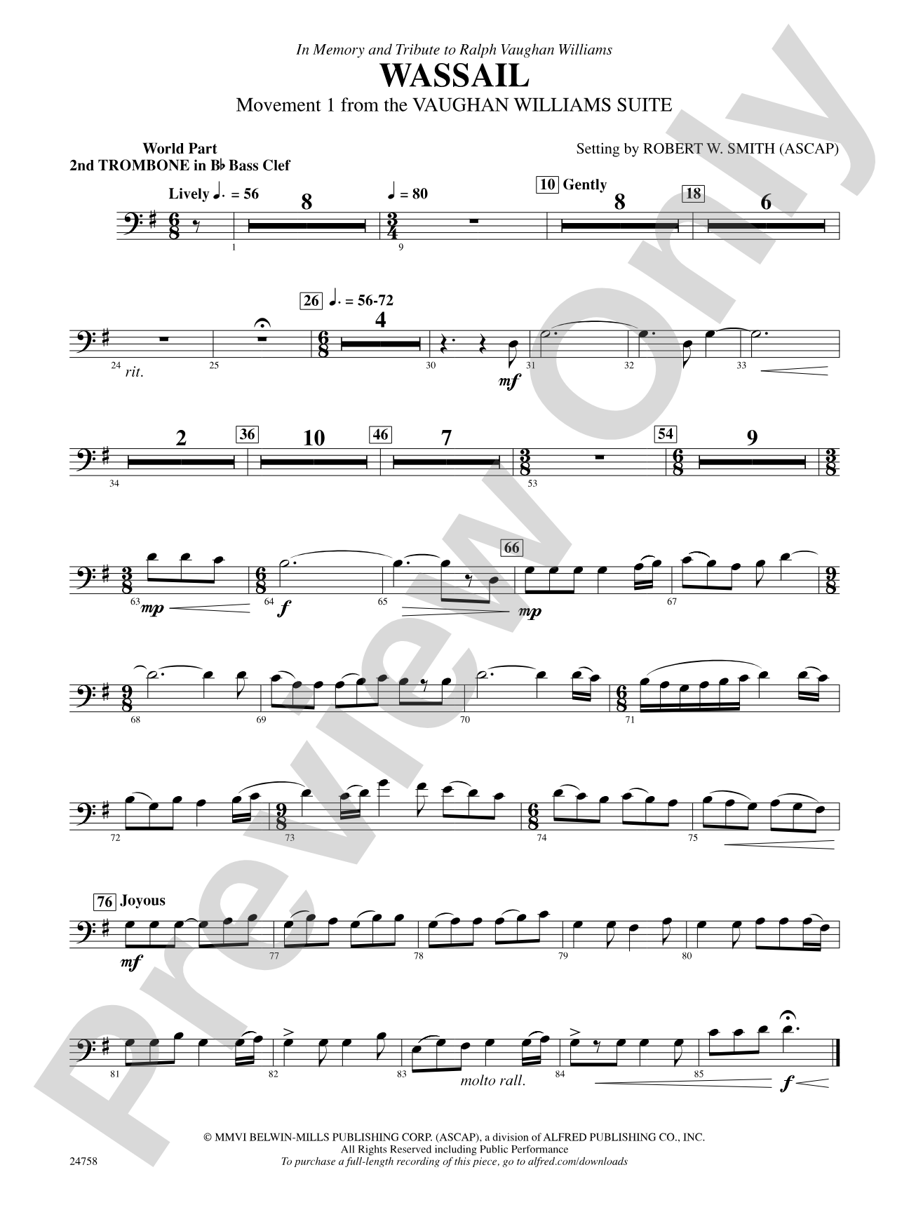 Wassail: (wp) 2nd B-flat Trombone B.C.