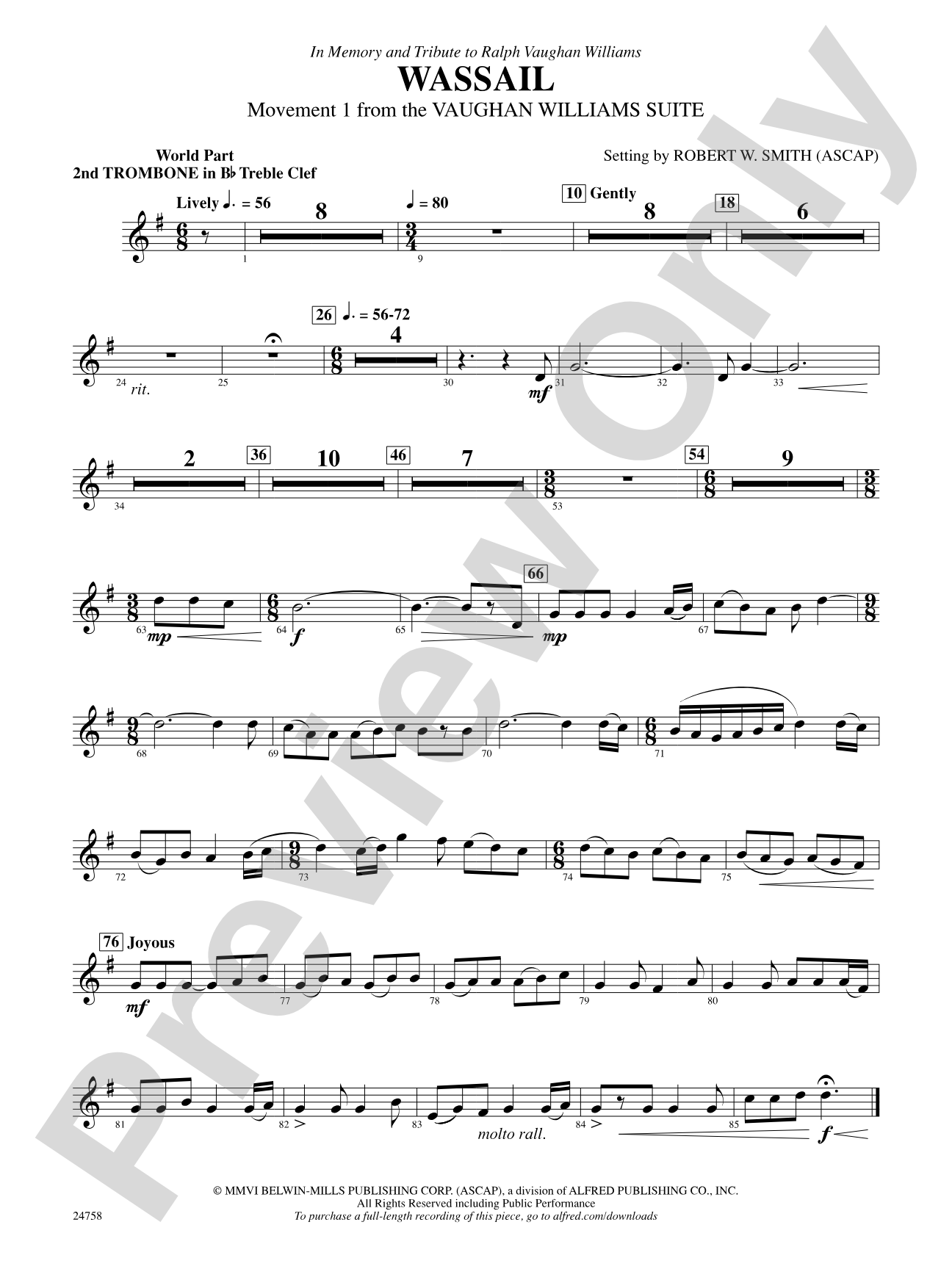 Wassail: (wp) 2nd B-flat Trombone T.C.