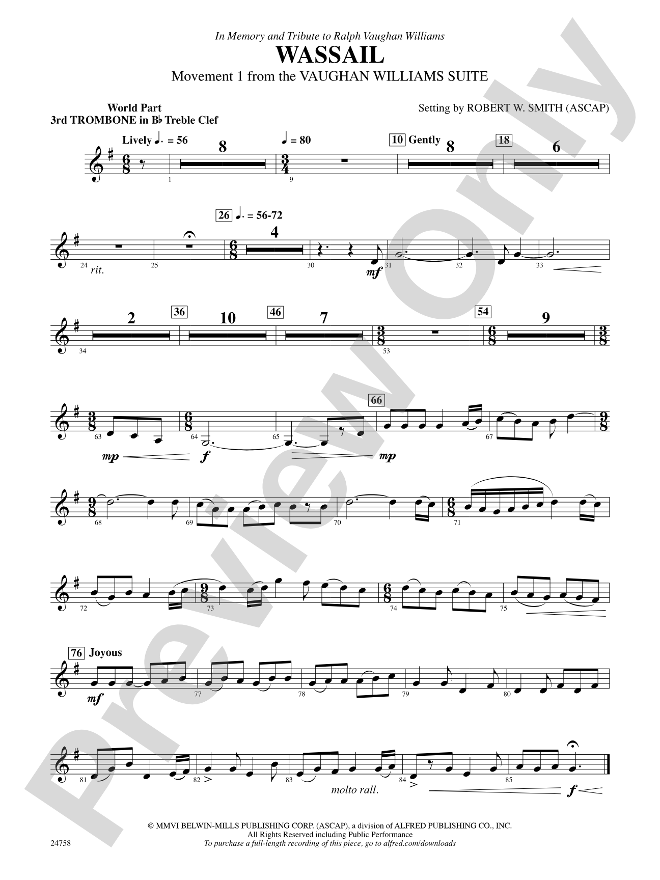 Wassail: (wp) 3rd B-flat Trombone T.C.