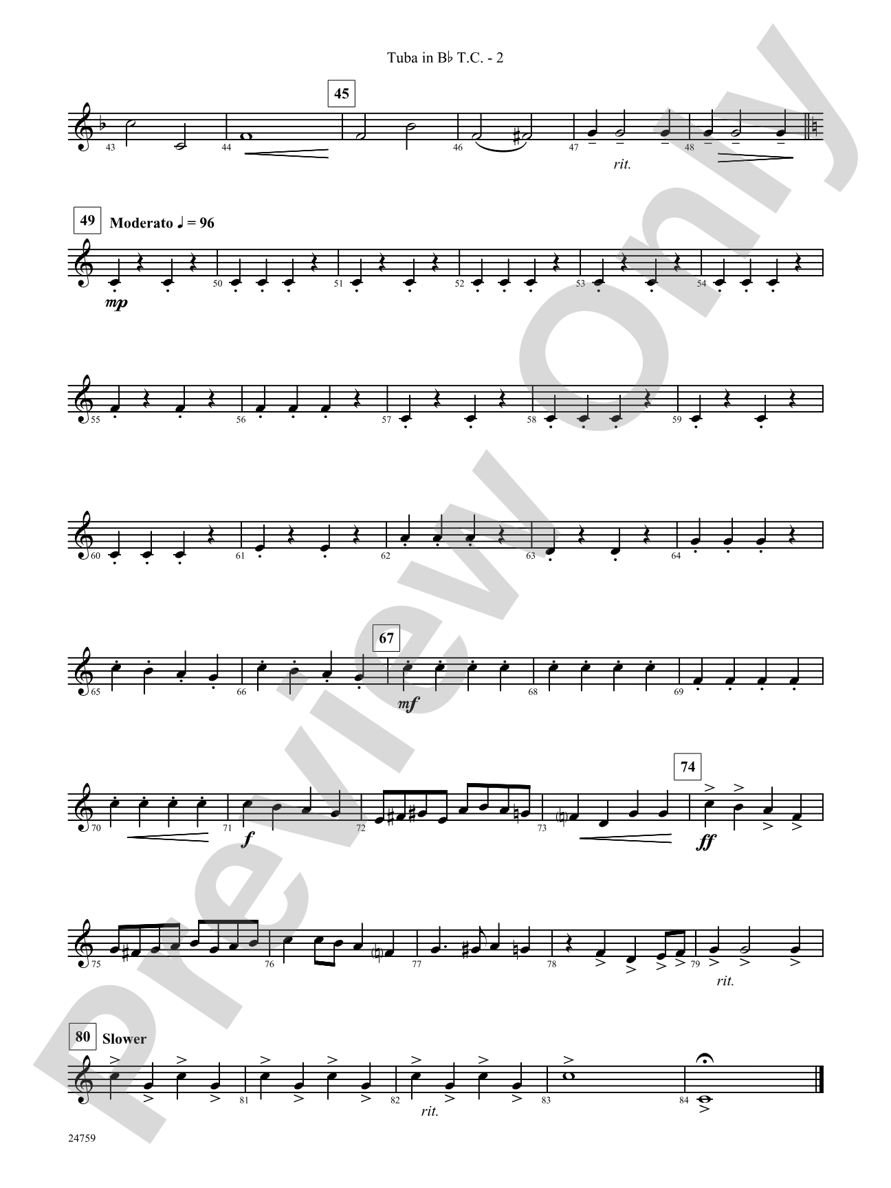 A Nation's Prayer (Based on "God of Our Fathers" and "The Battle Hymn of the Republic"): (wp) B-flat Tuba T.C.