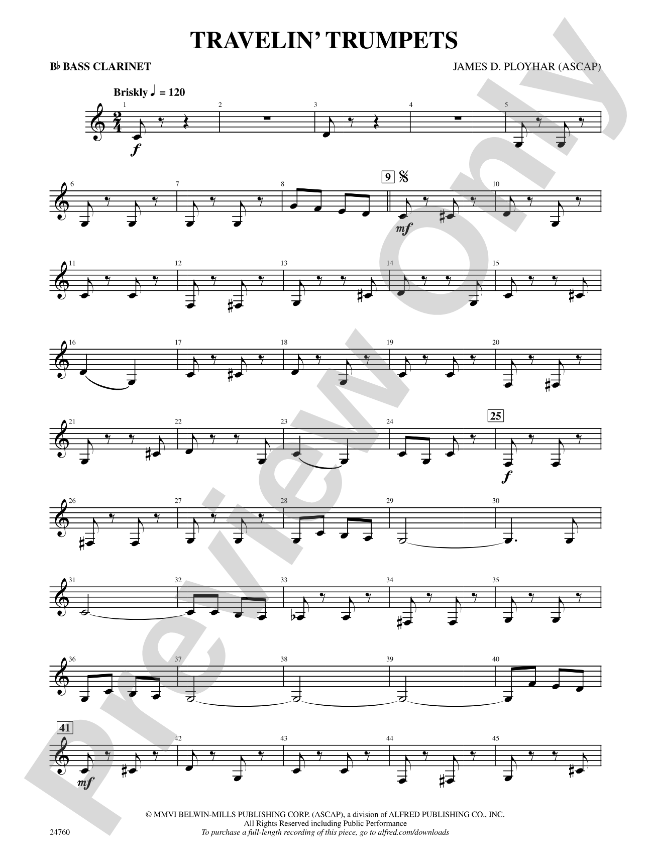 Travelin' Trumpets: B-flat Bass Clarinet