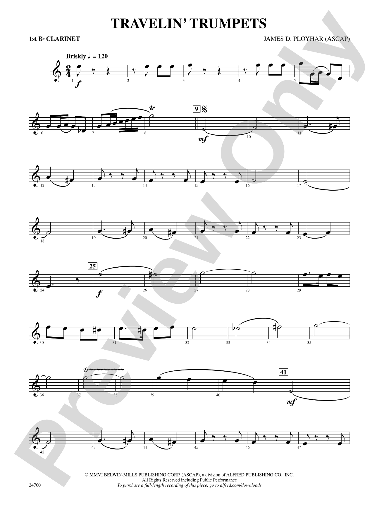 Travelin' Trumpets: 1st B-flat Clarinet