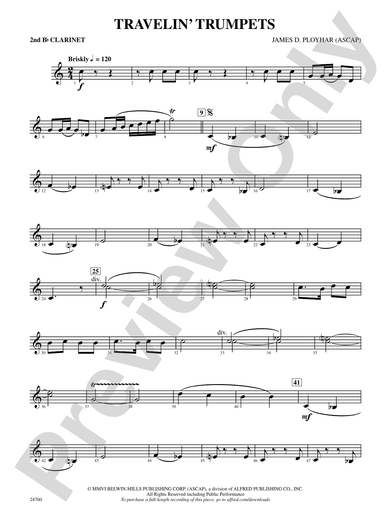 Travelin' Trumpets: 2nd B-flat Clarinet