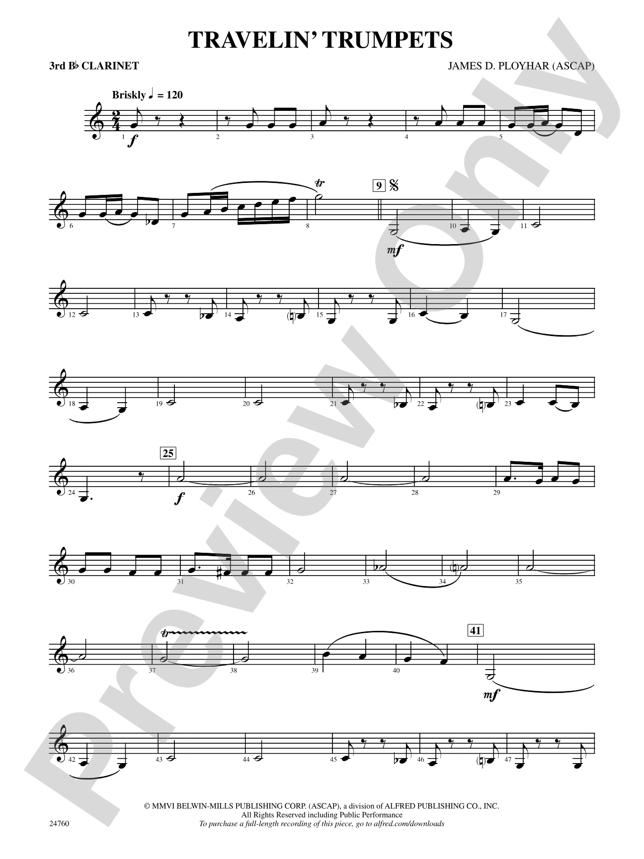 Travelin' Trumpets: 3rd B-flat Clarinet