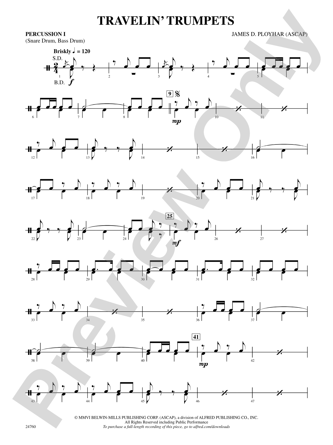 Travelin' Trumpets: 1st Percussion