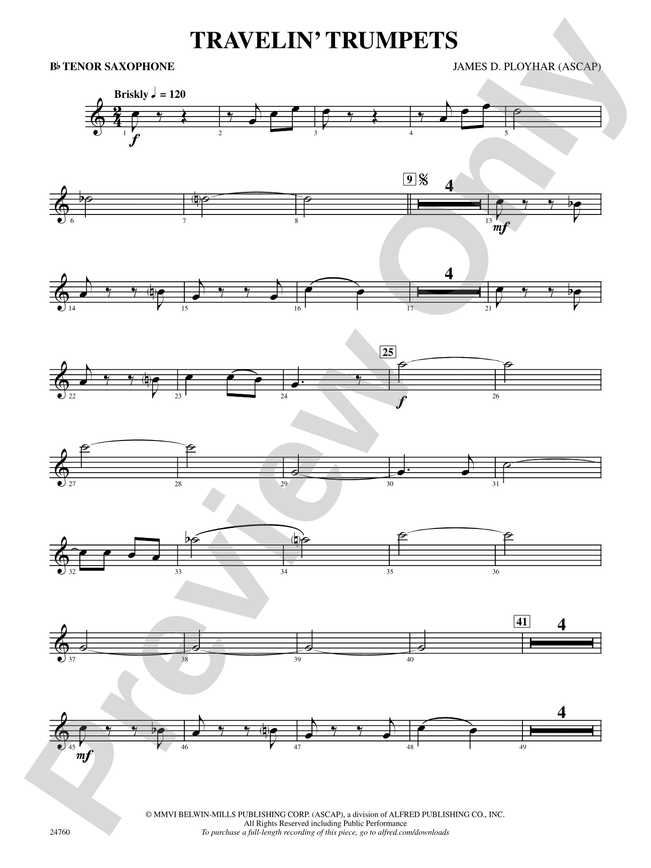 Travelin' Trumpets: B-flat Tenor Saxophone