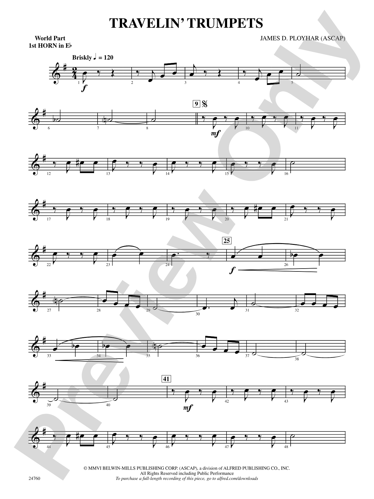 Travelin' Trumpets: (wp) 1st Horn in E-flat